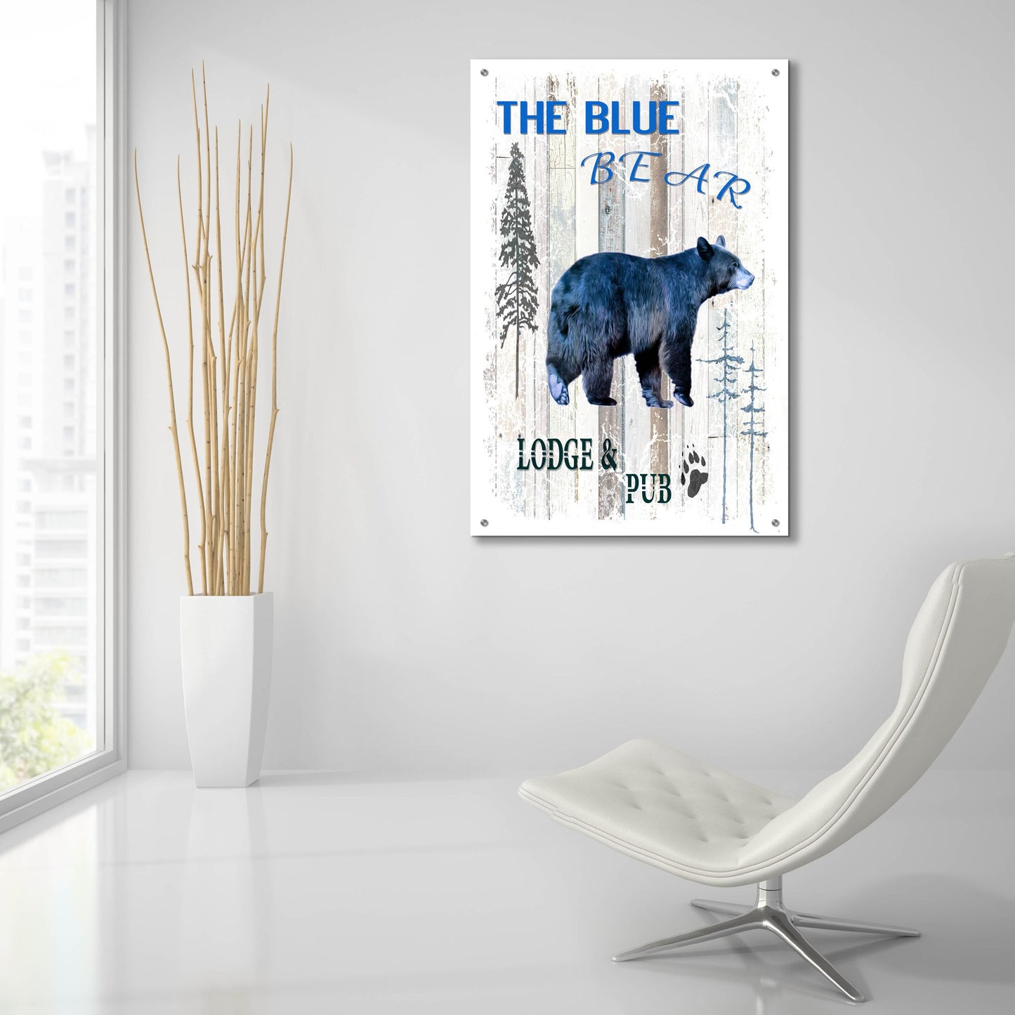 Epic Art 'The Blue Bear' by Lightbox Journal, Acrylic Glass Wall Art,24x36