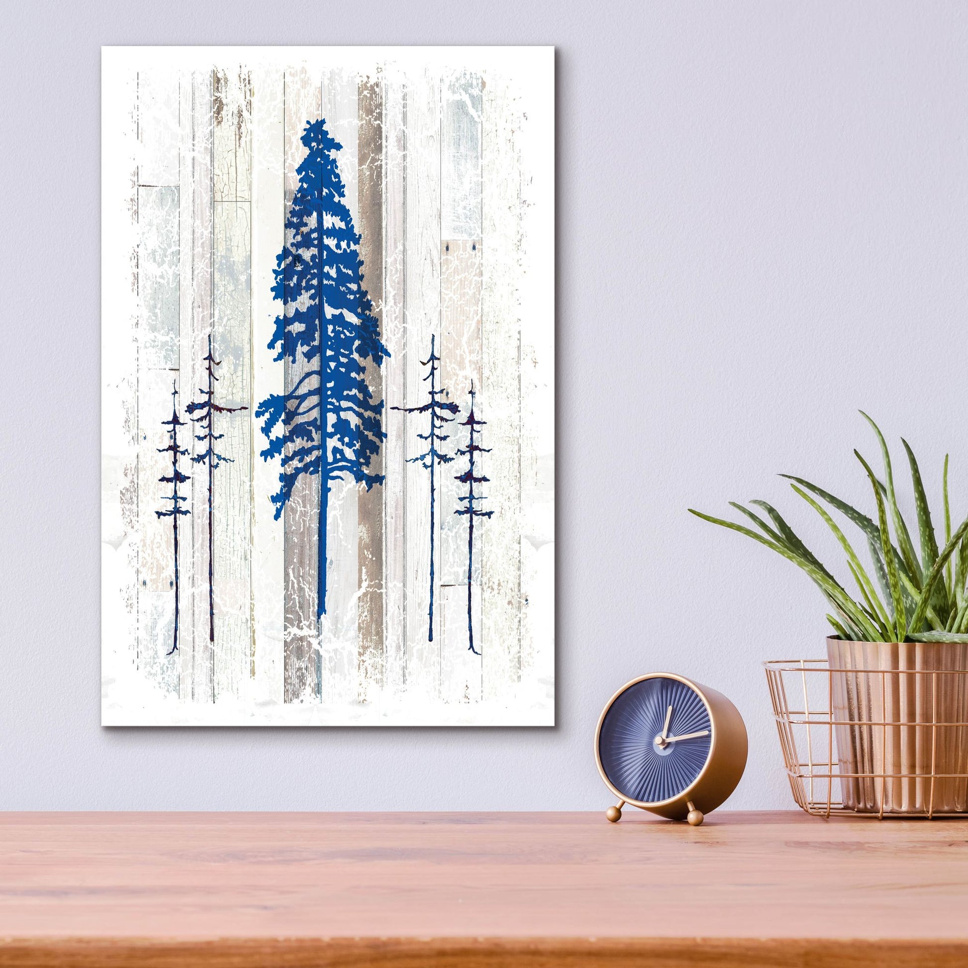 Epic Art 'The Blue Moose - Lodge Pole Pine' by Lightbox Journal, Acrylic Glass Wall Art,12x16