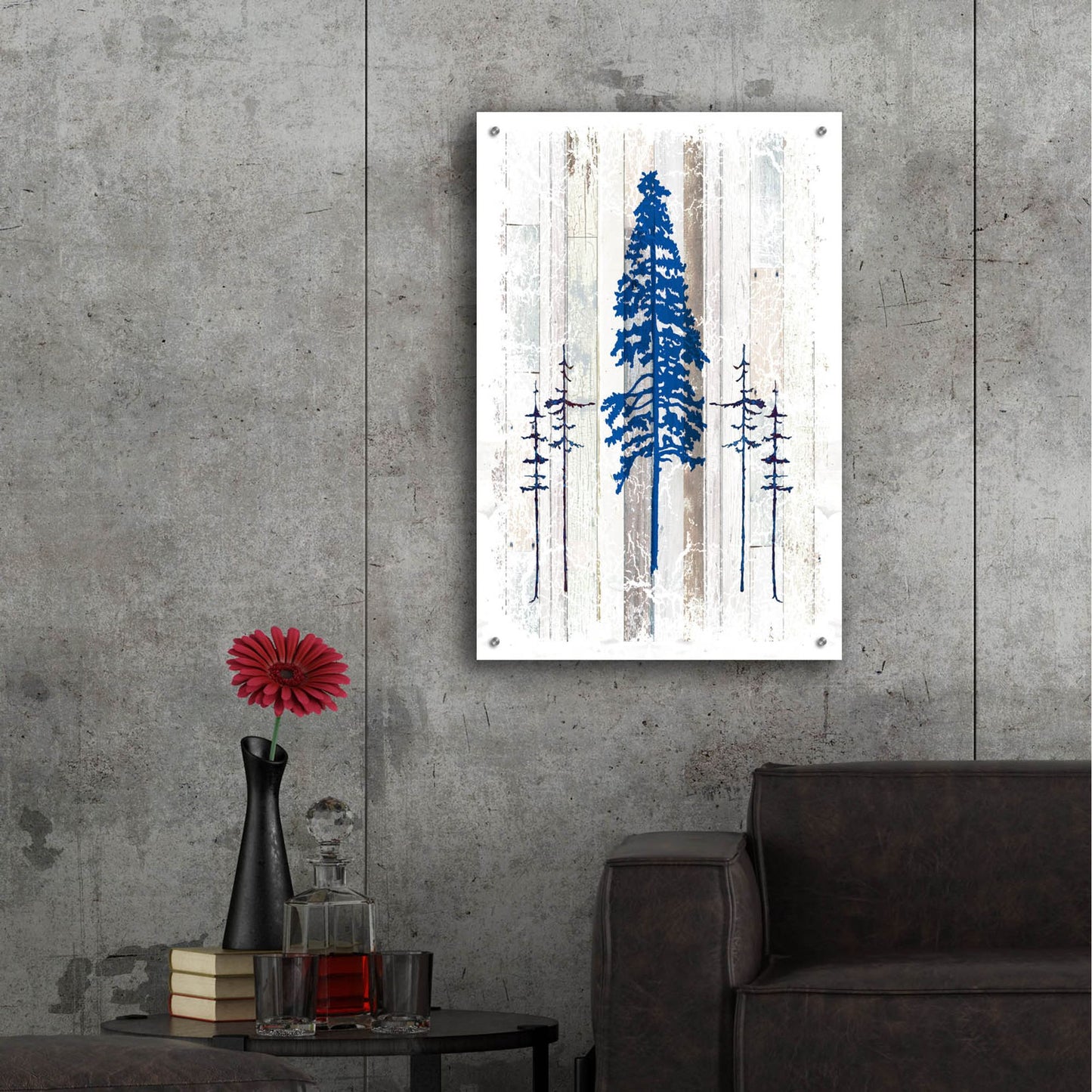 Epic Art 'The Blue Moose - Lodge Pole Pine' by Lightbox Journal, Acrylic Glass Wall Art,24x36