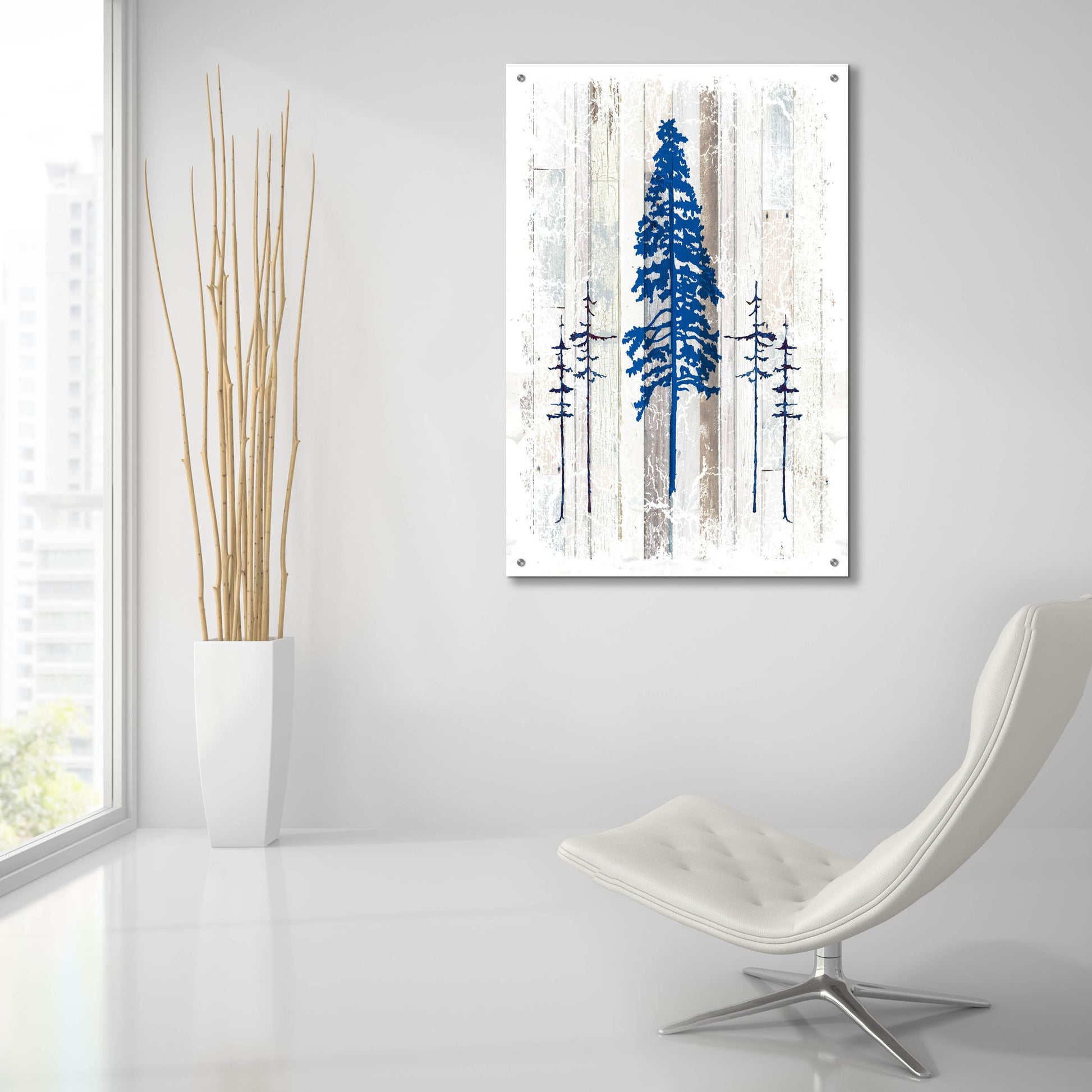 Epic Art 'The Blue Moose - Lodge Pole Pine' by Lightbox Journal, Acrylic Glass Wall Art,24x36