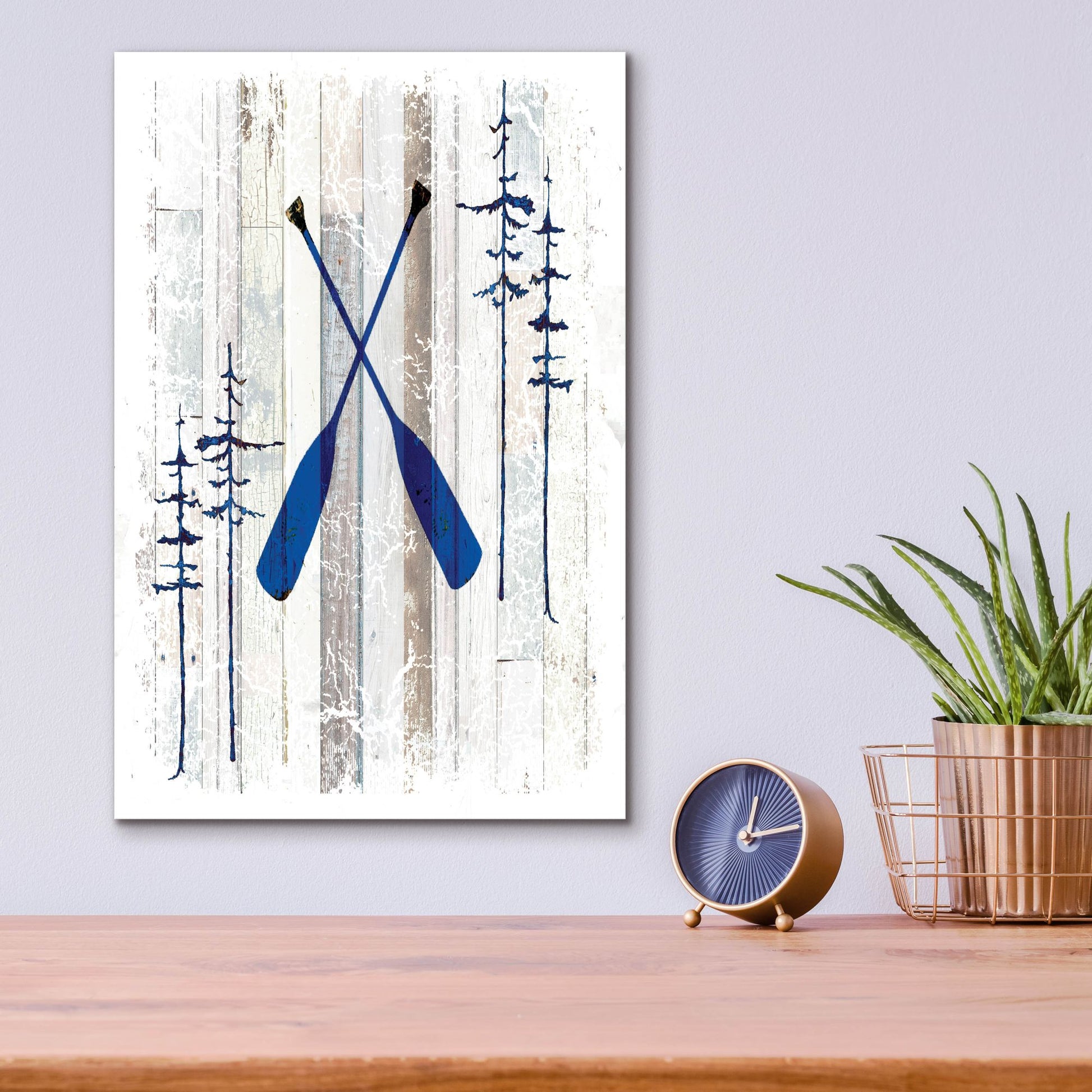 Epic Art 'The Blue Moose - Oars' by Lightbox Journal, Acrylic Glass Wall Art,12x16