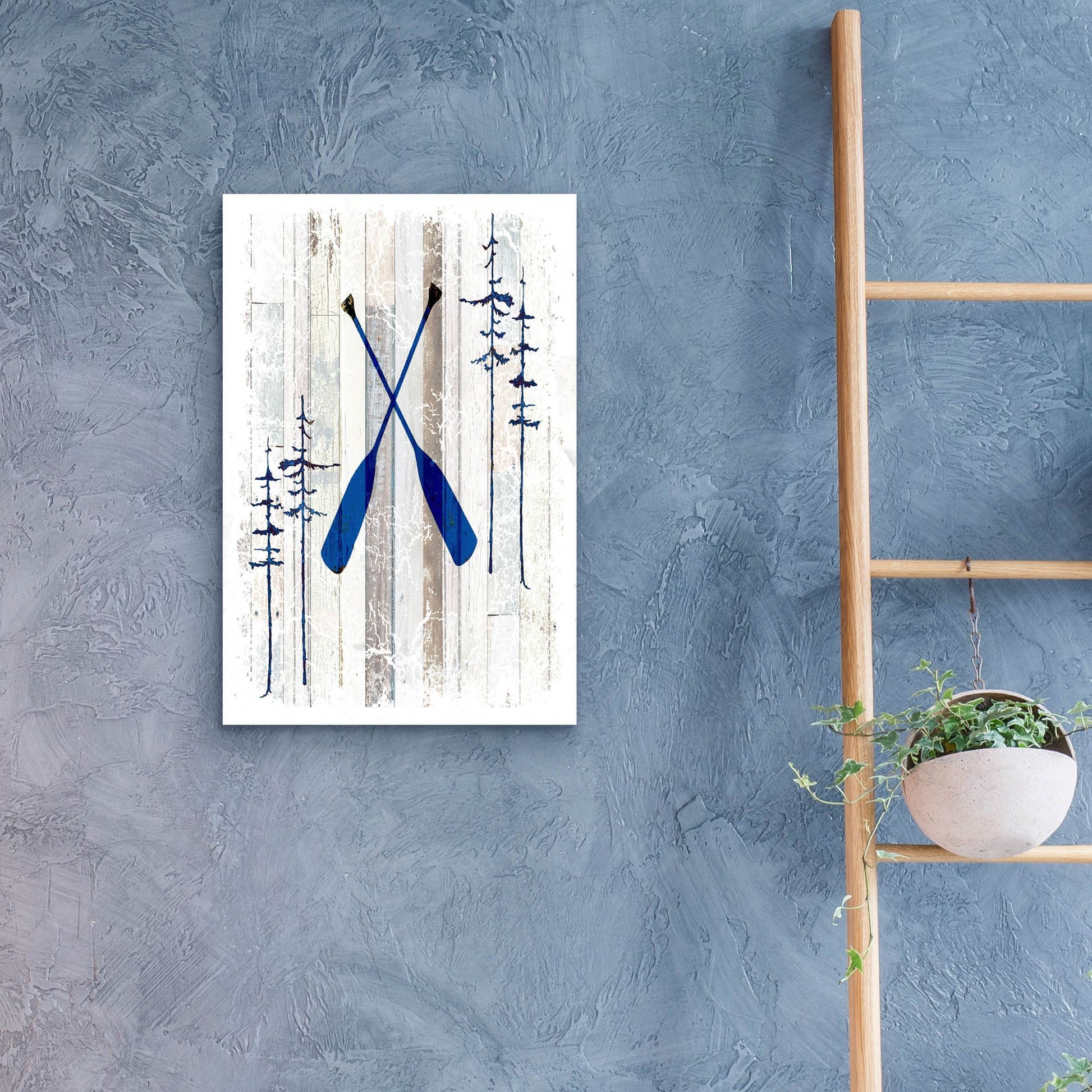 Epic Art 'The Blue Moose - Oars' by Lightbox Journal, Acrylic Glass Wall Art,16x24