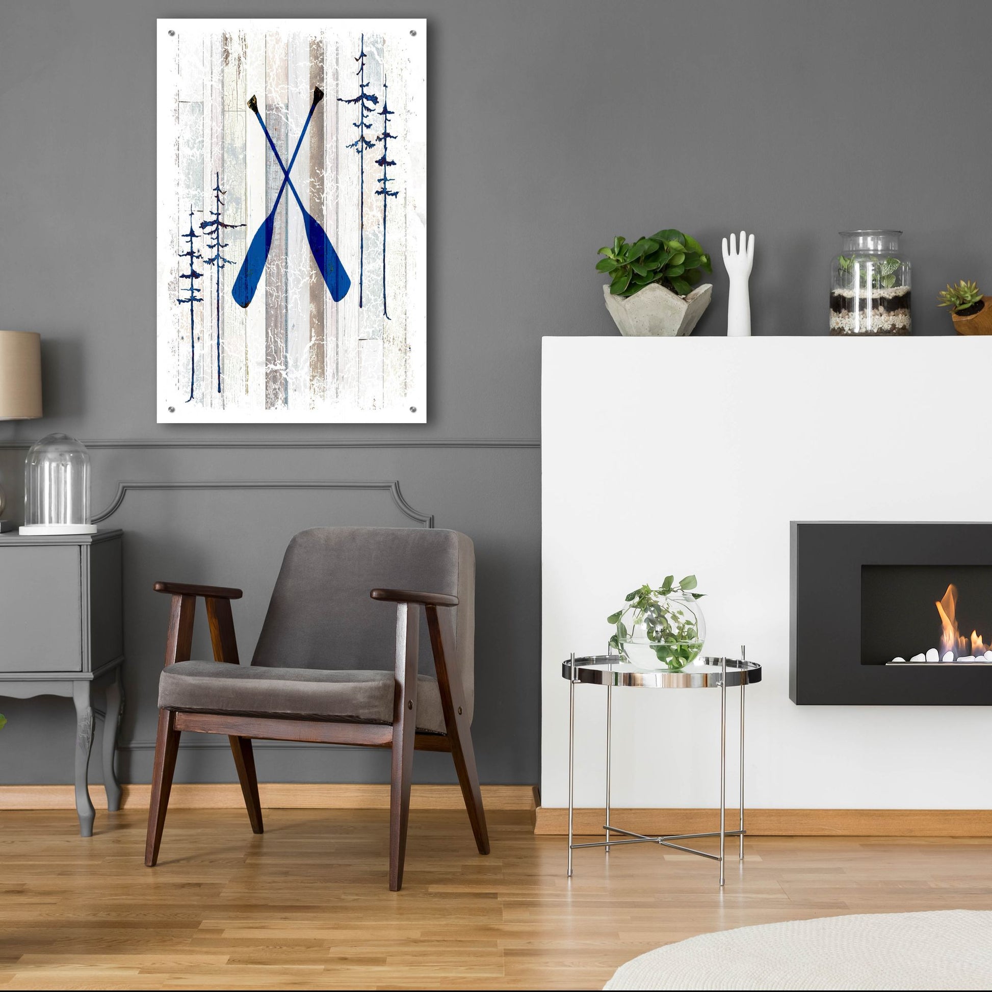 Epic Art 'The Blue Moose - Oars' by Lightbox Journal, Acrylic Glass Wall Art,24x36