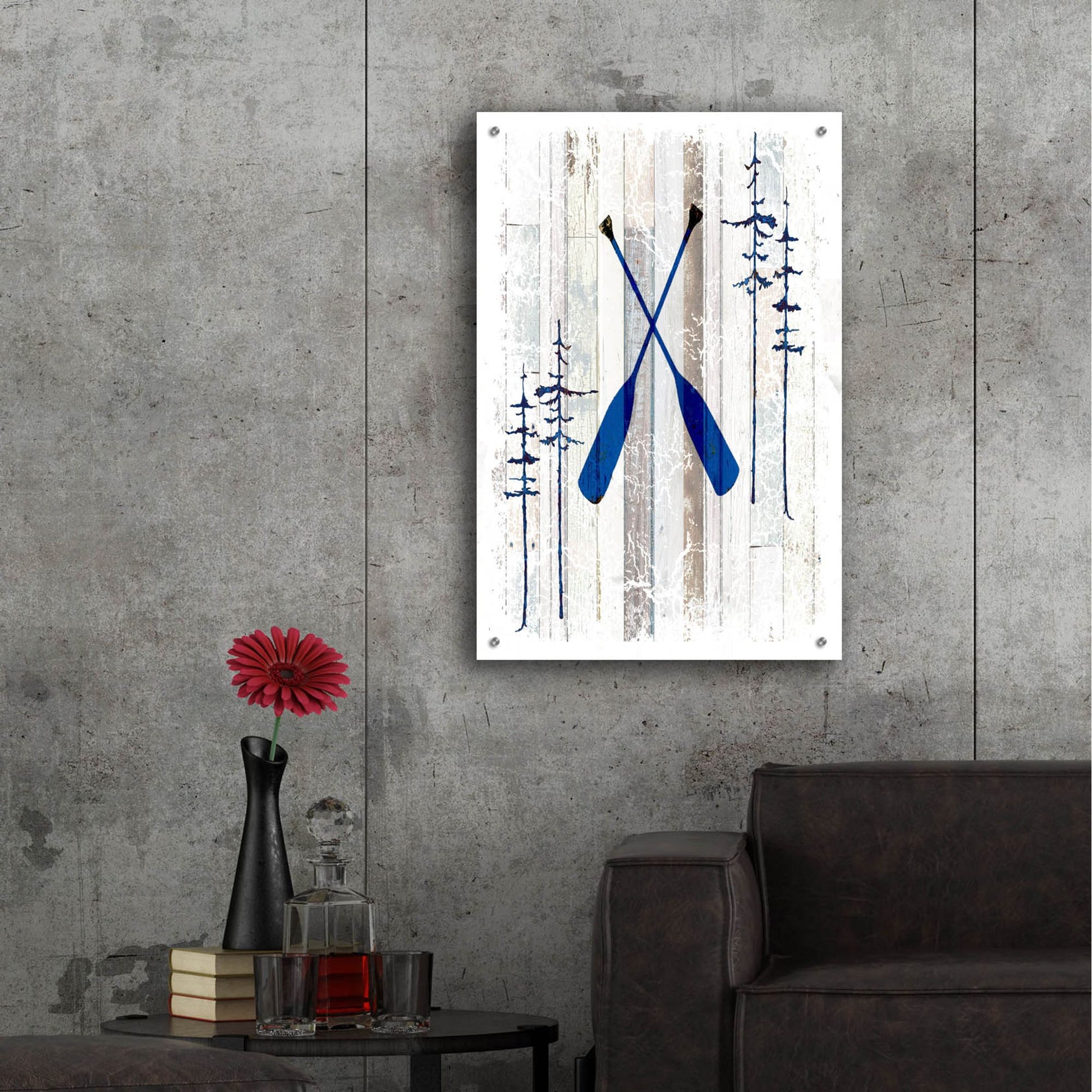 Epic Art 'The Blue Moose - Oars' by Lightbox Journal, Acrylic Glass Wall Art,24x36