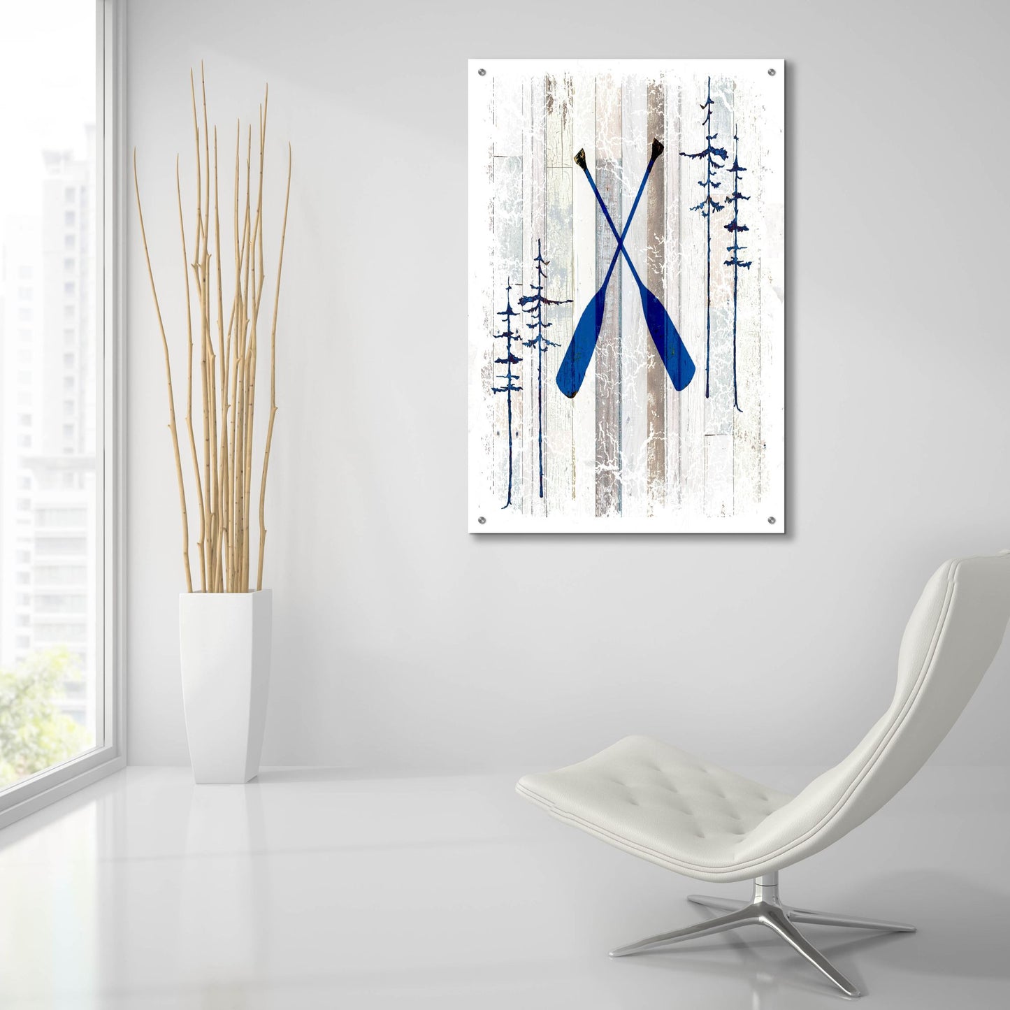 Epic Art 'The Blue Moose - Oars' by Lightbox Journal, Acrylic Glass Wall Art,24x36