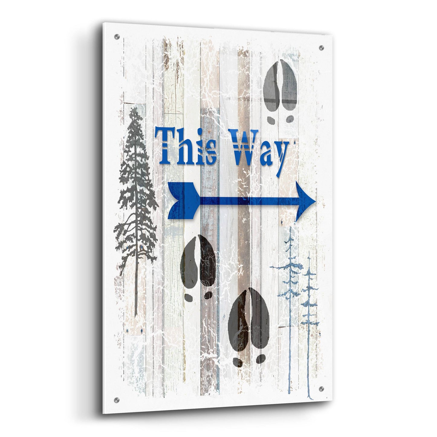 Epic Art 'The Blue Moose - This Way I' by Lightbox Journal, Acrylic Glass Wall Art,24x36