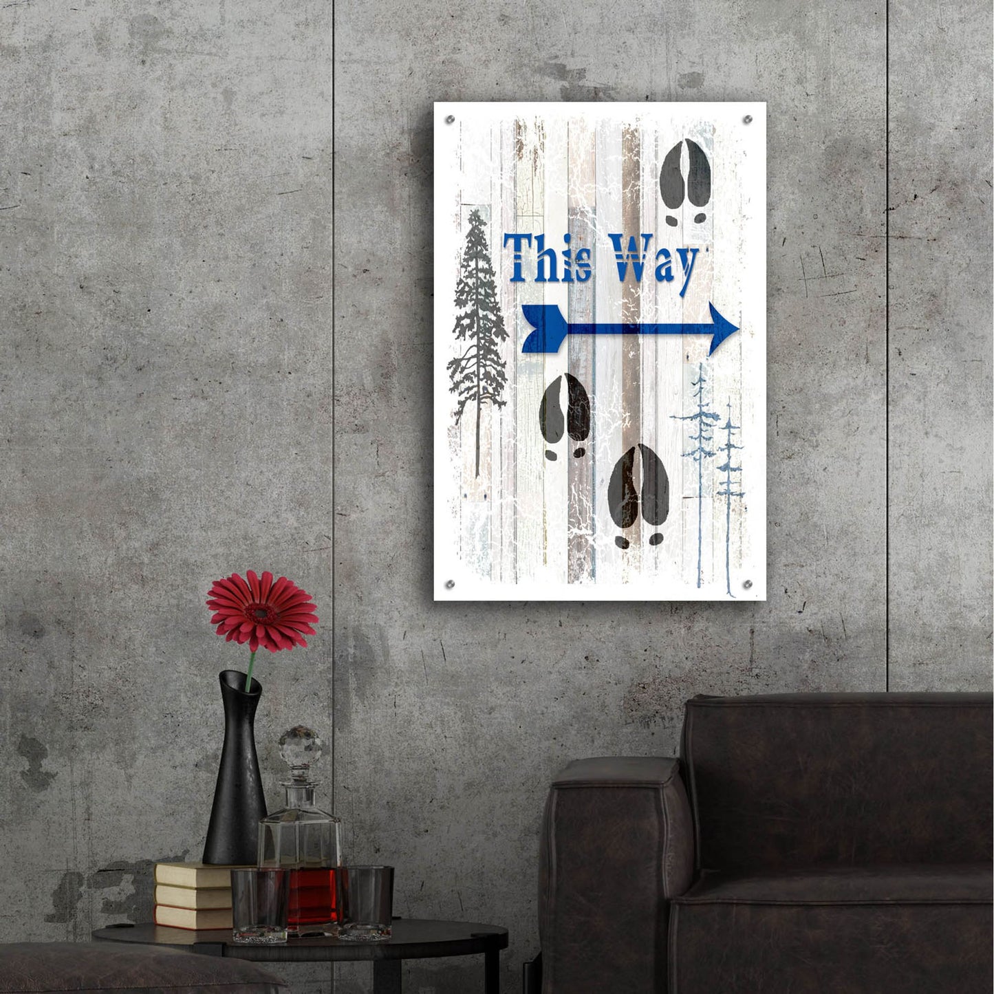 Epic Art 'The Blue Moose - This Way I' by Lightbox Journal, Acrylic Glass Wall Art,24x36