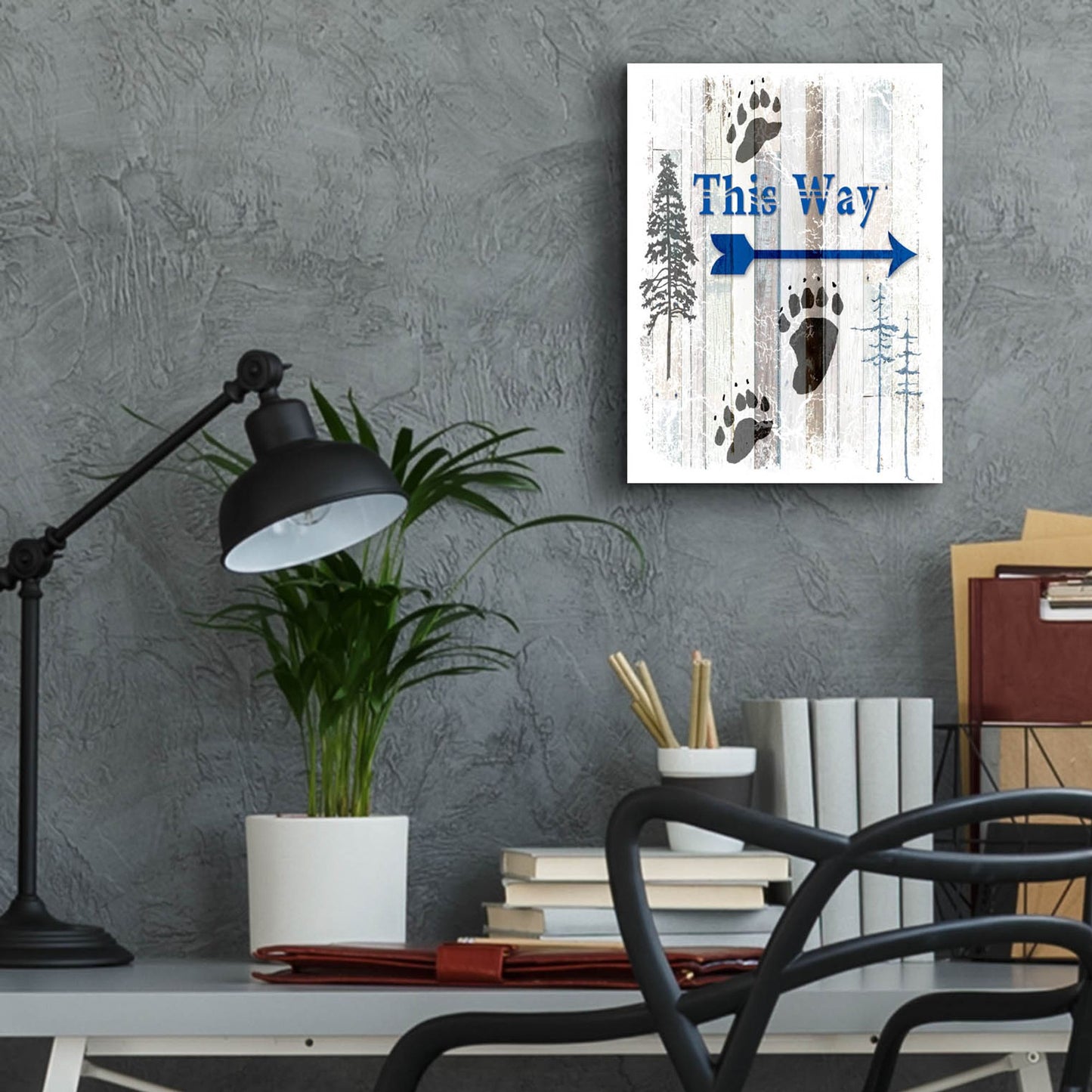 Epic Art 'The Blue Moose - This Way II' by Lightbox Journal, Acrylic Glass Wall Art,12x16