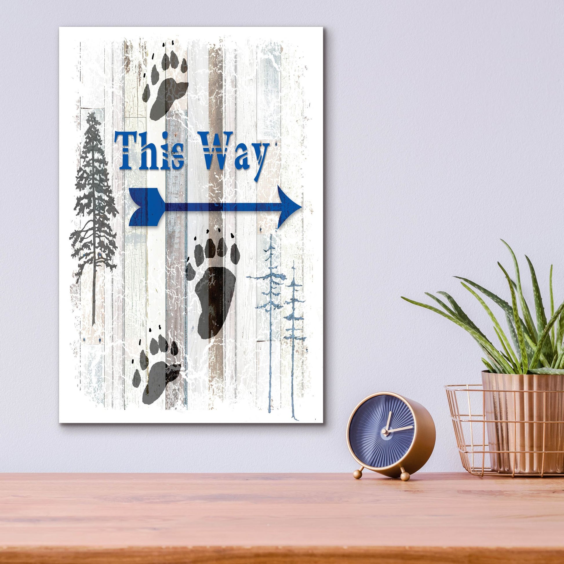 Epic Art 'The Blue Moose - This Way II' by Lightbox Journal, Acrylic Glass Wall Art,12x16