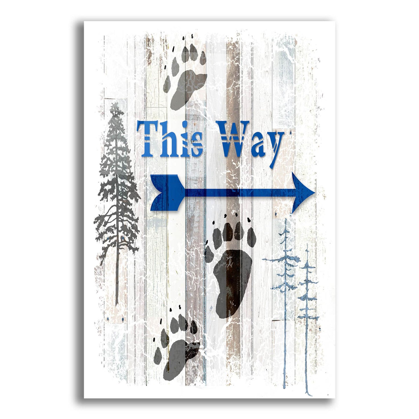 Epic Art 'The Blue Moose - This Way II' by Lightbox Journal, Acrylic Glass Wall Art,12x16