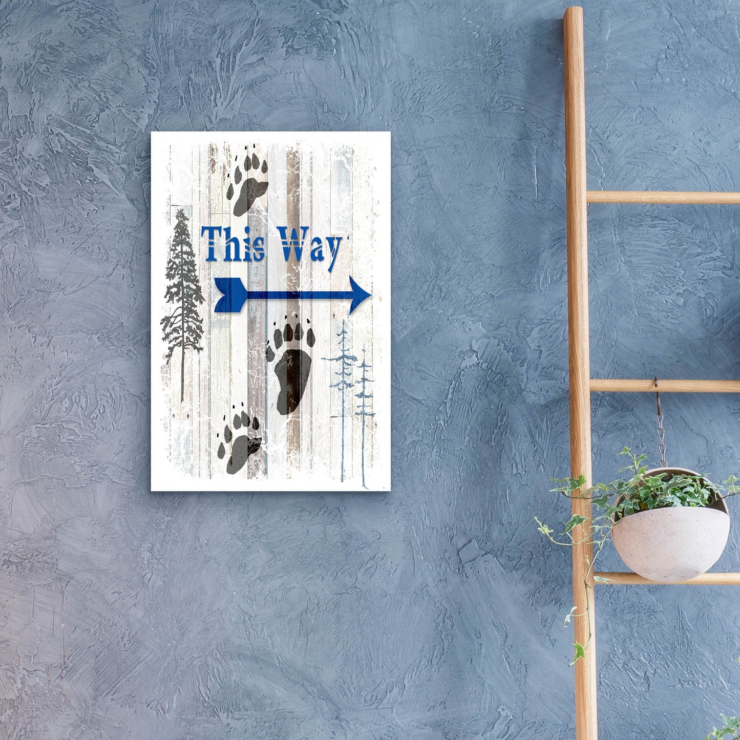 Epic Art 'The Blue Moose - This Way II' by Lightbox Journal, Acrylic Glass Wall Art,16x24