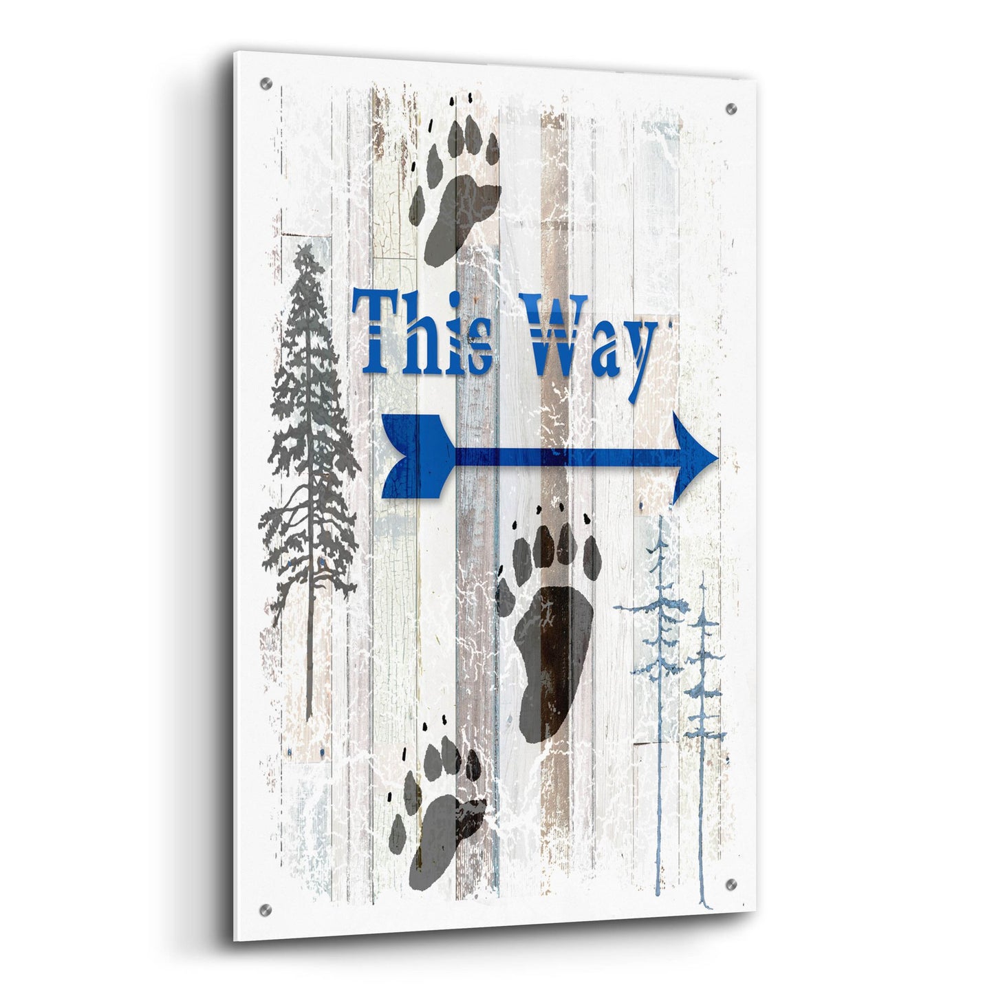 Epic Art 'The Blue Moose - This Way II' by Lightbox Journal, Acrylic Glass Wall Art,24x36