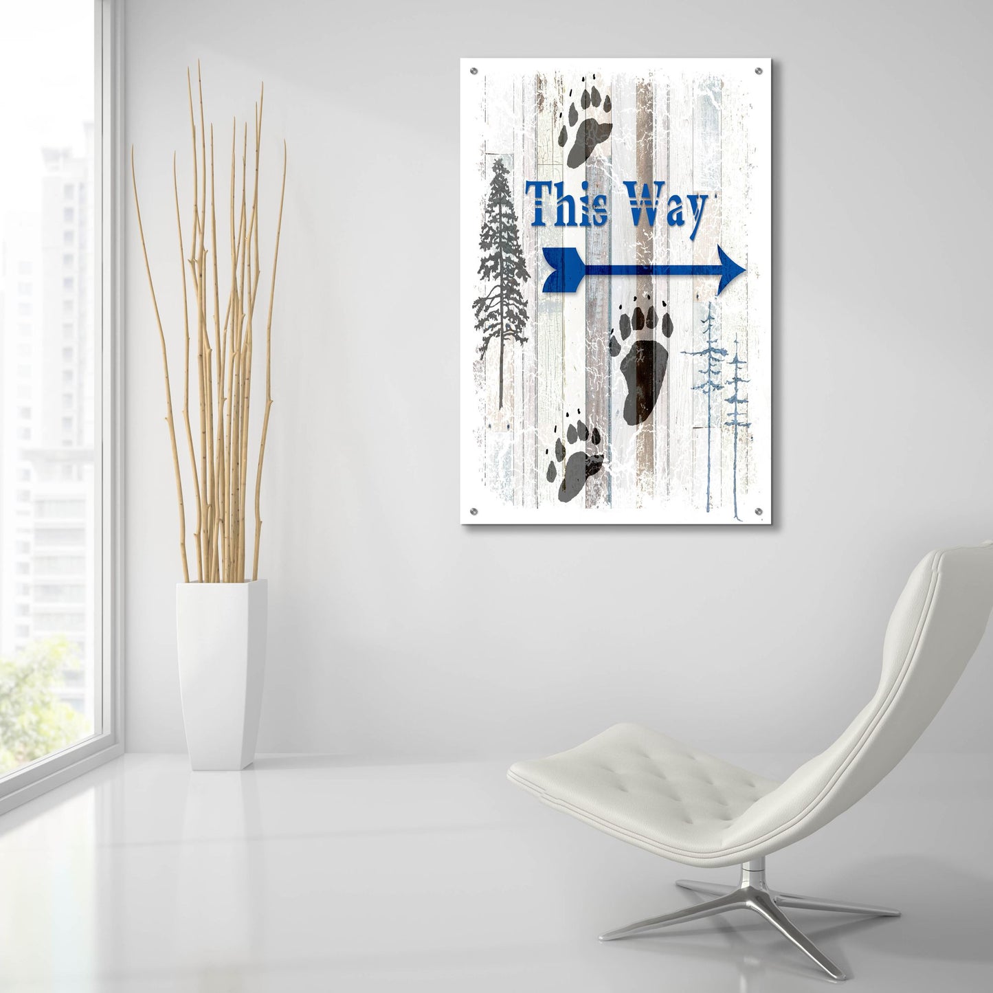 Epic Art 'The Blue Moose - This Way II' by Lightbox Journal, Acrylic Glass Wall Art,24x36