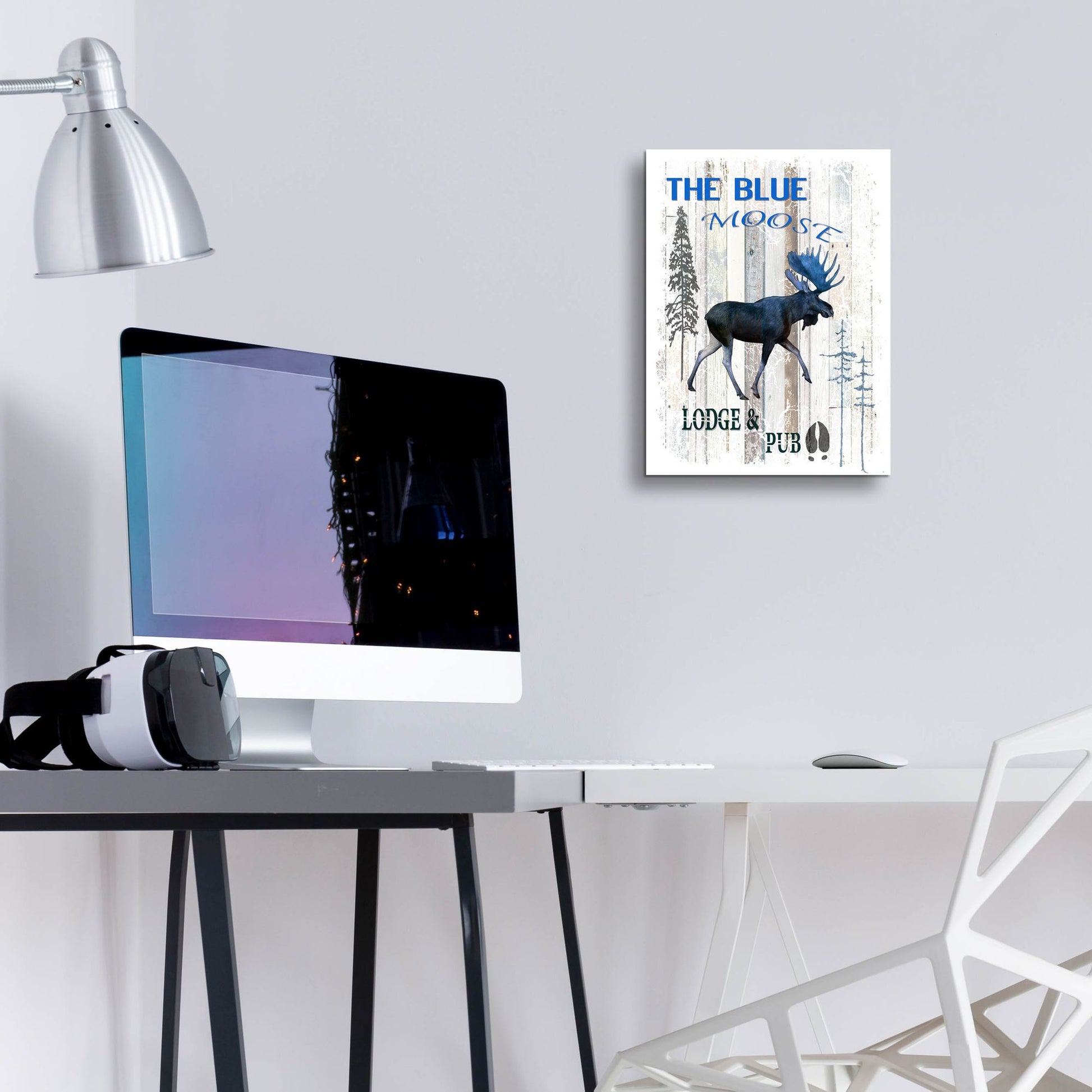 Epic Art 'The Blue Moose' by Lightbox Journal, Acrylic Glass Wall Art,12x16