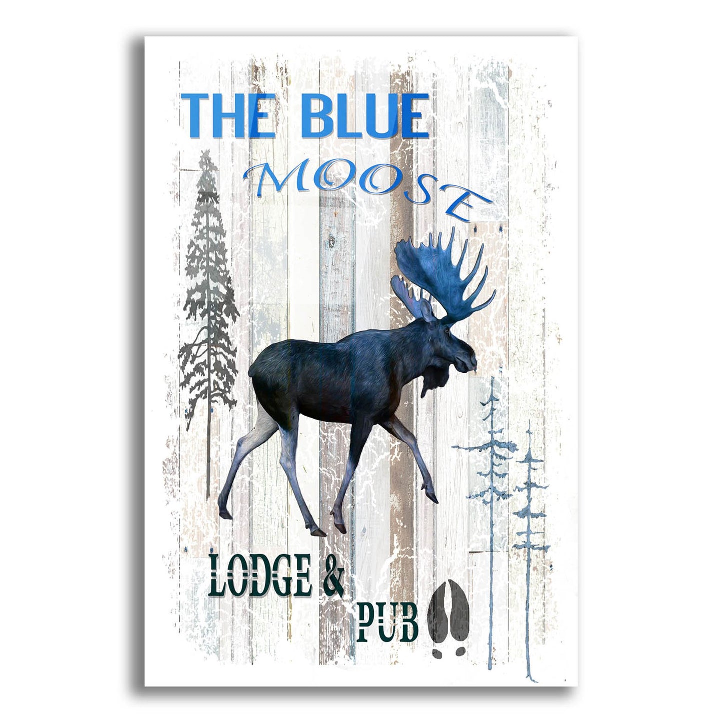 Epic Art 'The Blue Moose' by Lightbox Journal, Acrylic Glass Wall Art,12x16