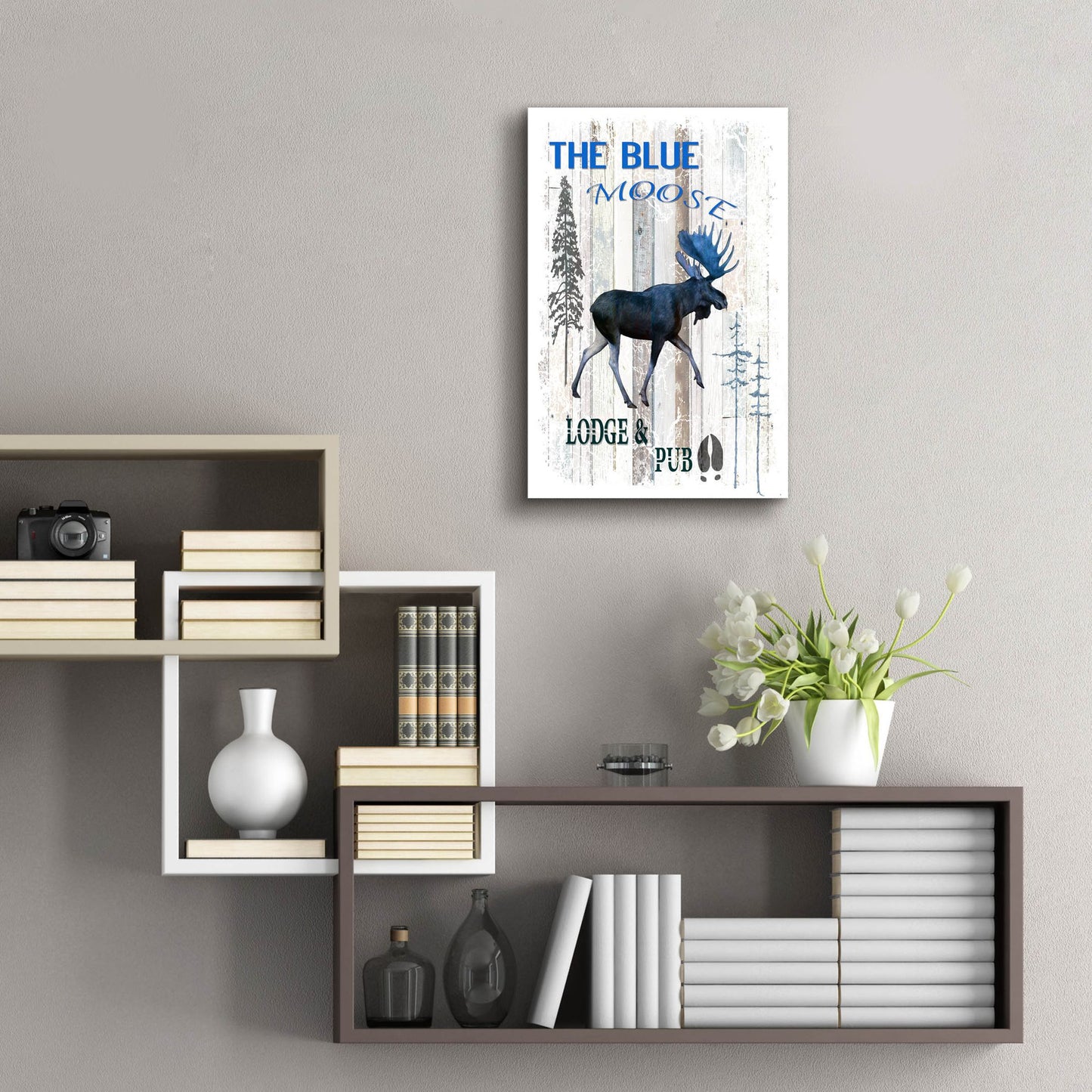 Epic Art 'The Blue Moose' by Lightbox Journal, Acrylic Glass Wall Art,16x24