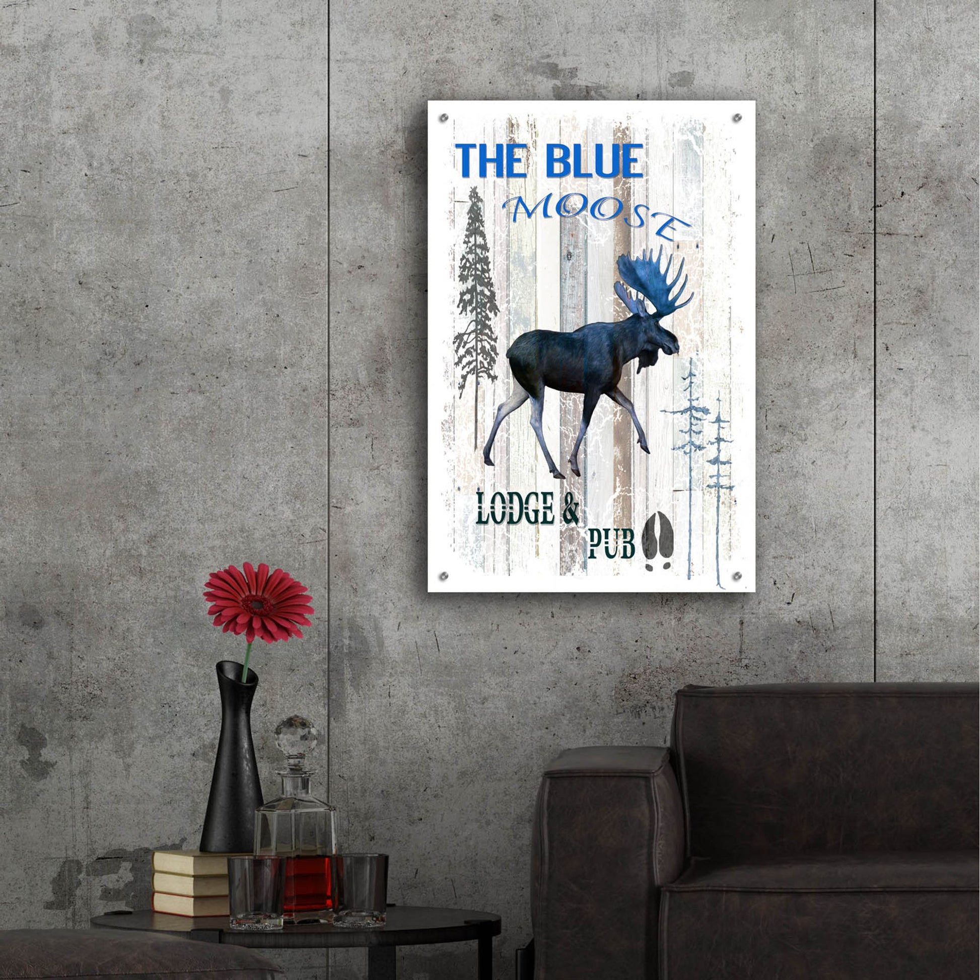 Epic Art 'The Blue Moose' by Lightbox Journal, Acrylic Glass Wall Art,24x36