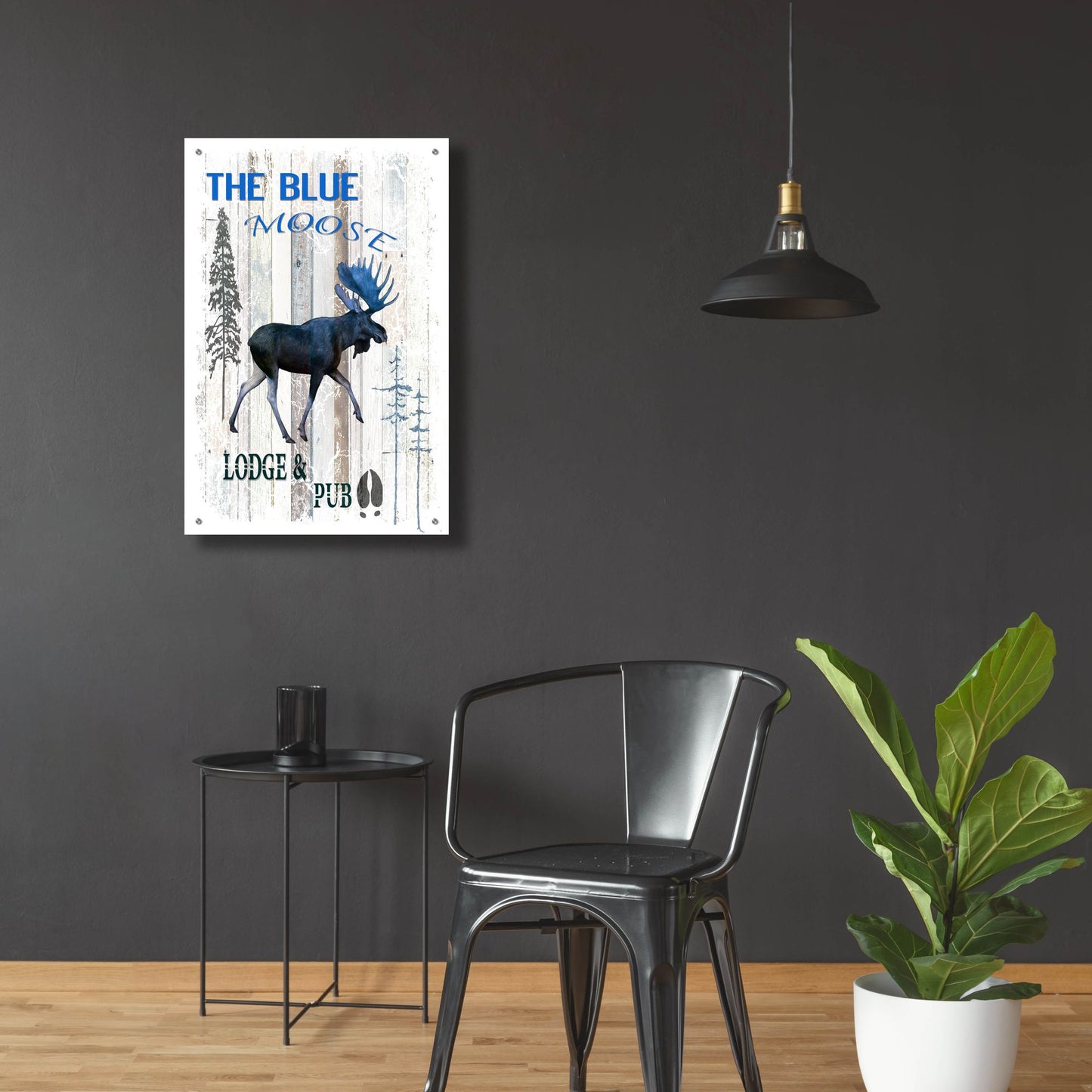 Epic Art 'The Blue Moose' by Lightbox Journal, Acrylic Glass Wall Art,24x36