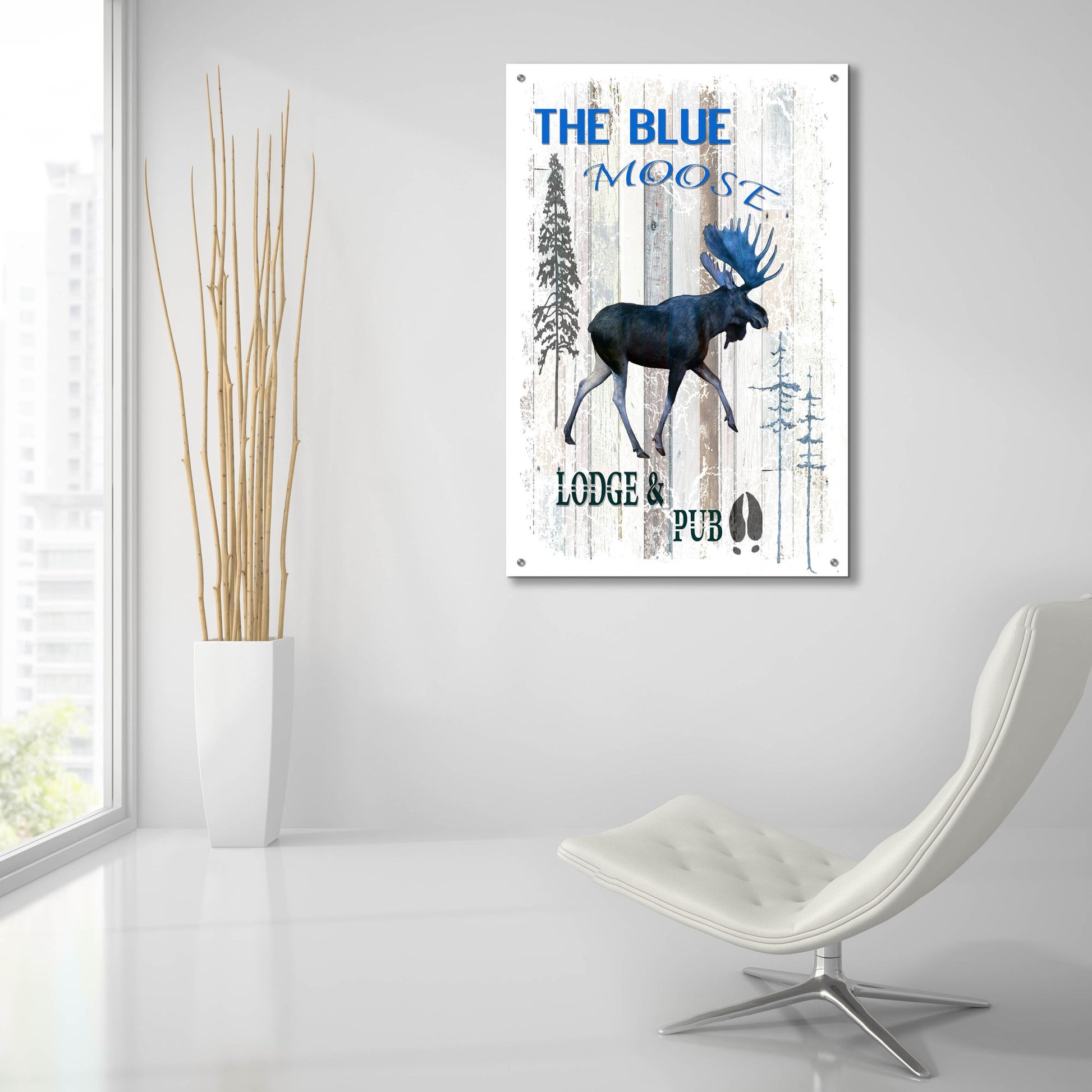 Epic Art 'The Blue Moose' by Lightbox Journal, Acrylic Glass Wall Art,24x36