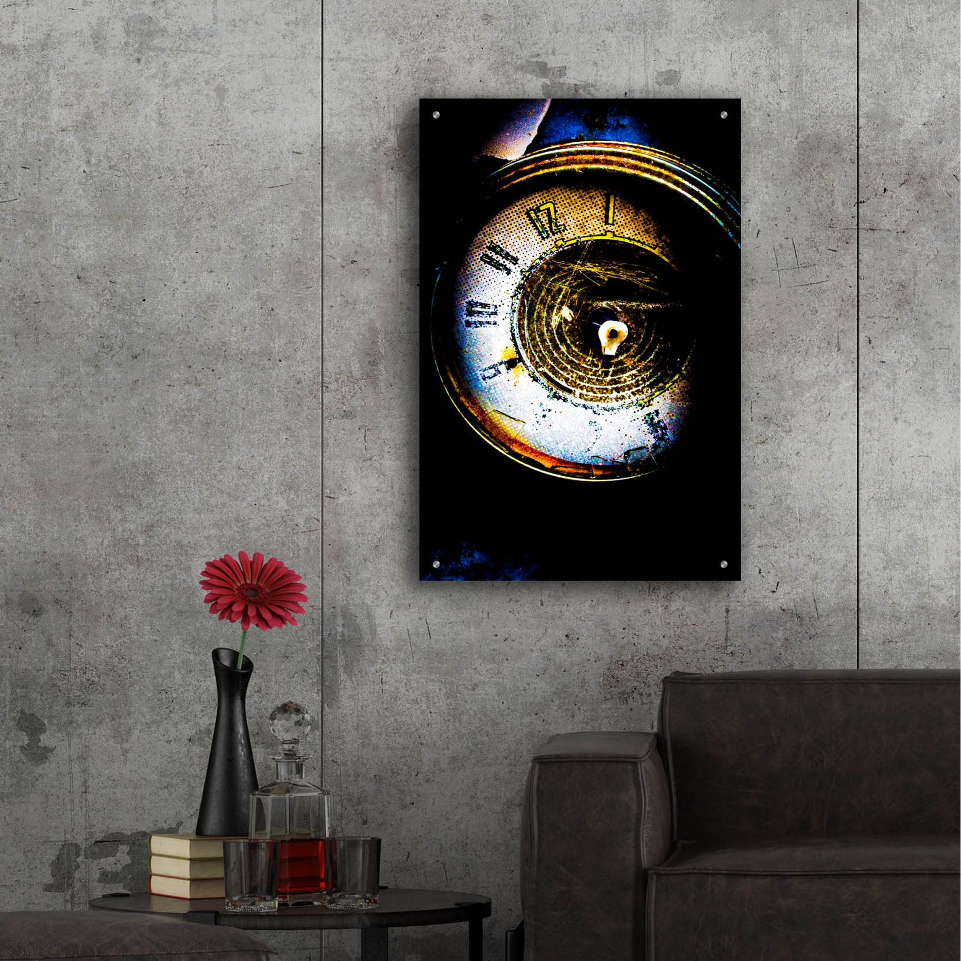 Epic Art 'Garage Clock' by Lightbox Journal, Acrylic Glass Wall Art,24x36