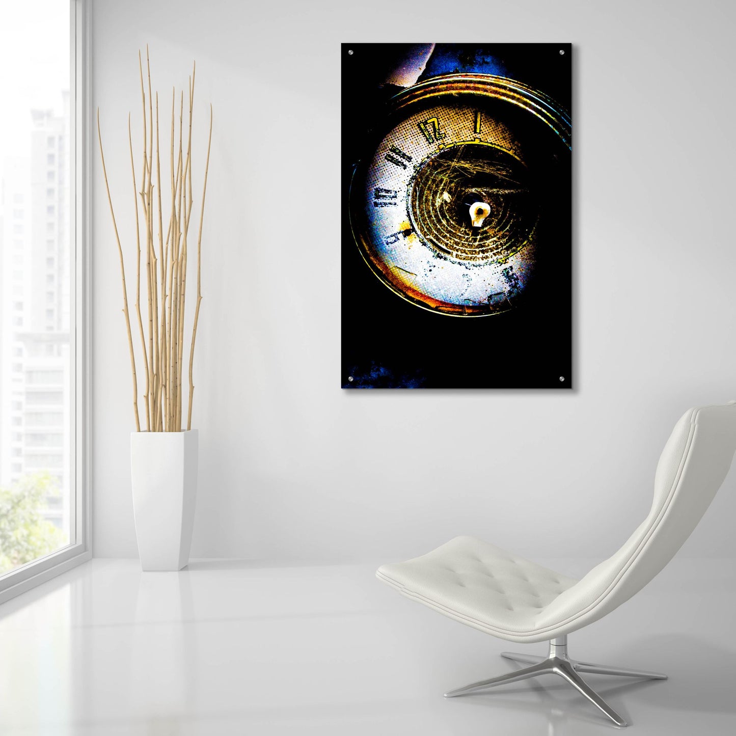 Epic Art 'Garage Clock' by Lightbox Journal, Acrylic Glass Wall Art,24x36