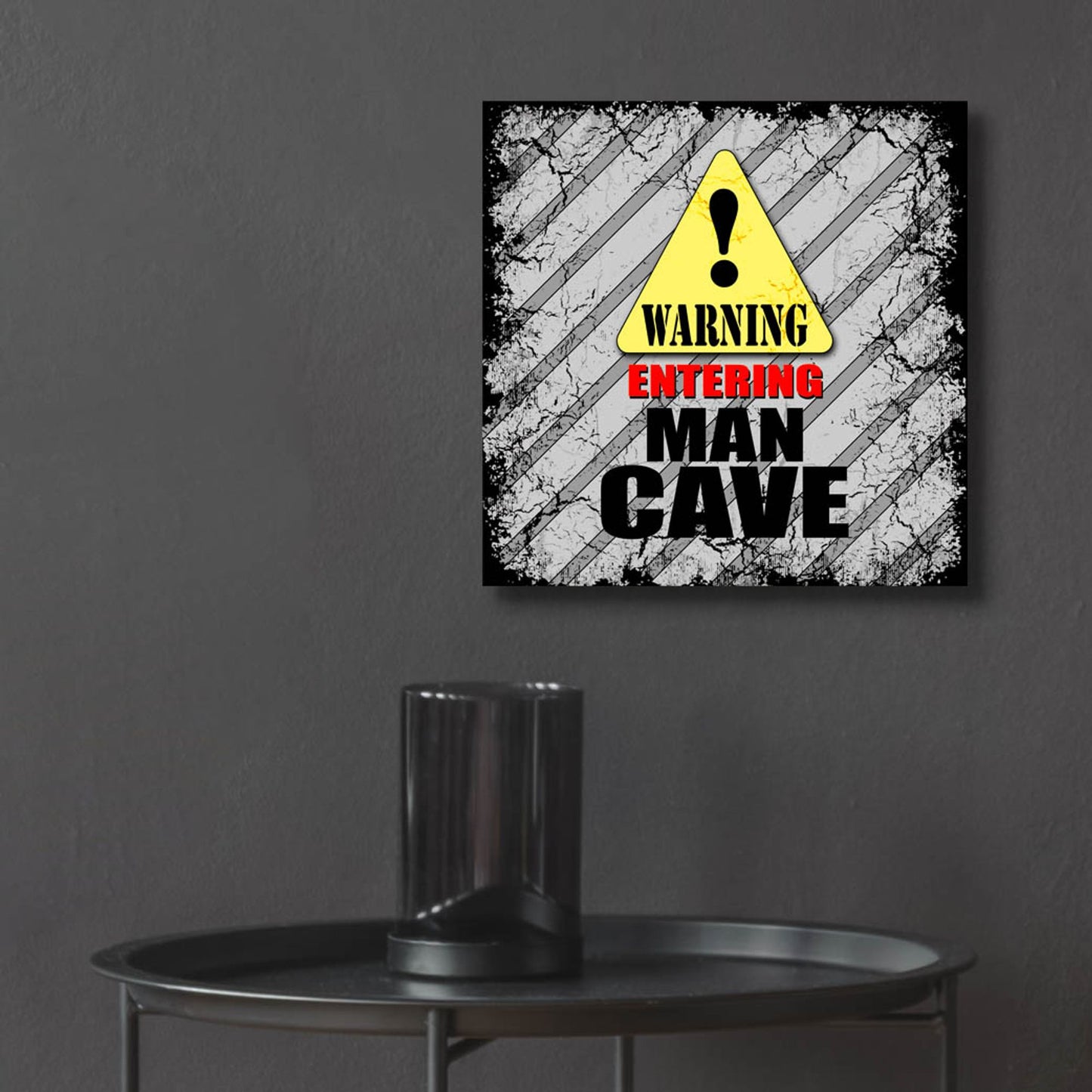 Epic Art 'Warning Man Cave' by Lightbox Journal, Acrylic Glass Wall Art,12x12