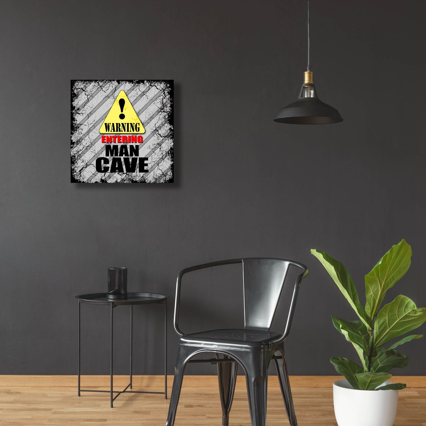 Epic Art 'Warning Man Cave' by Lightbox Journal, Acrylic Glass Wall Art,24x24