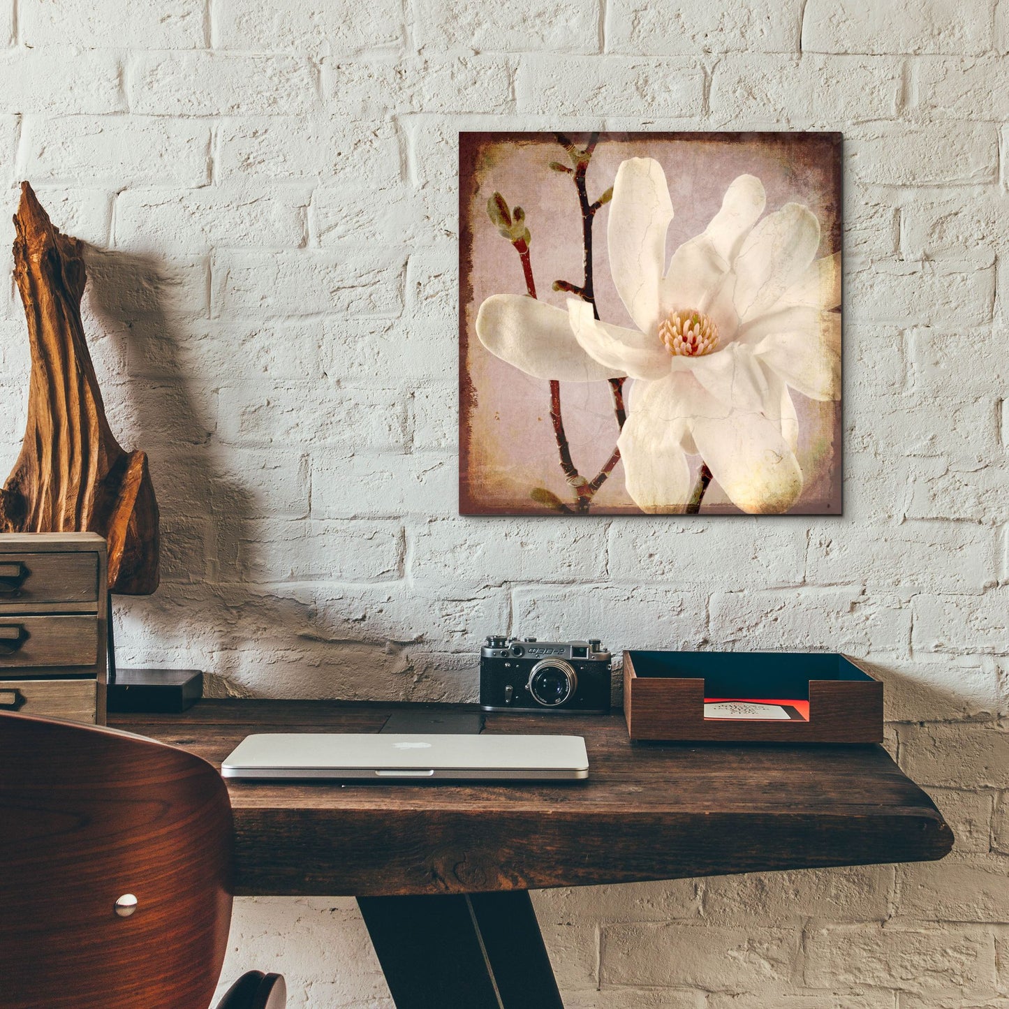 Epic Art 'Paper Magnolia Closeup' by Lightbox Journal, Acrylic Glass Wall Art,12x12