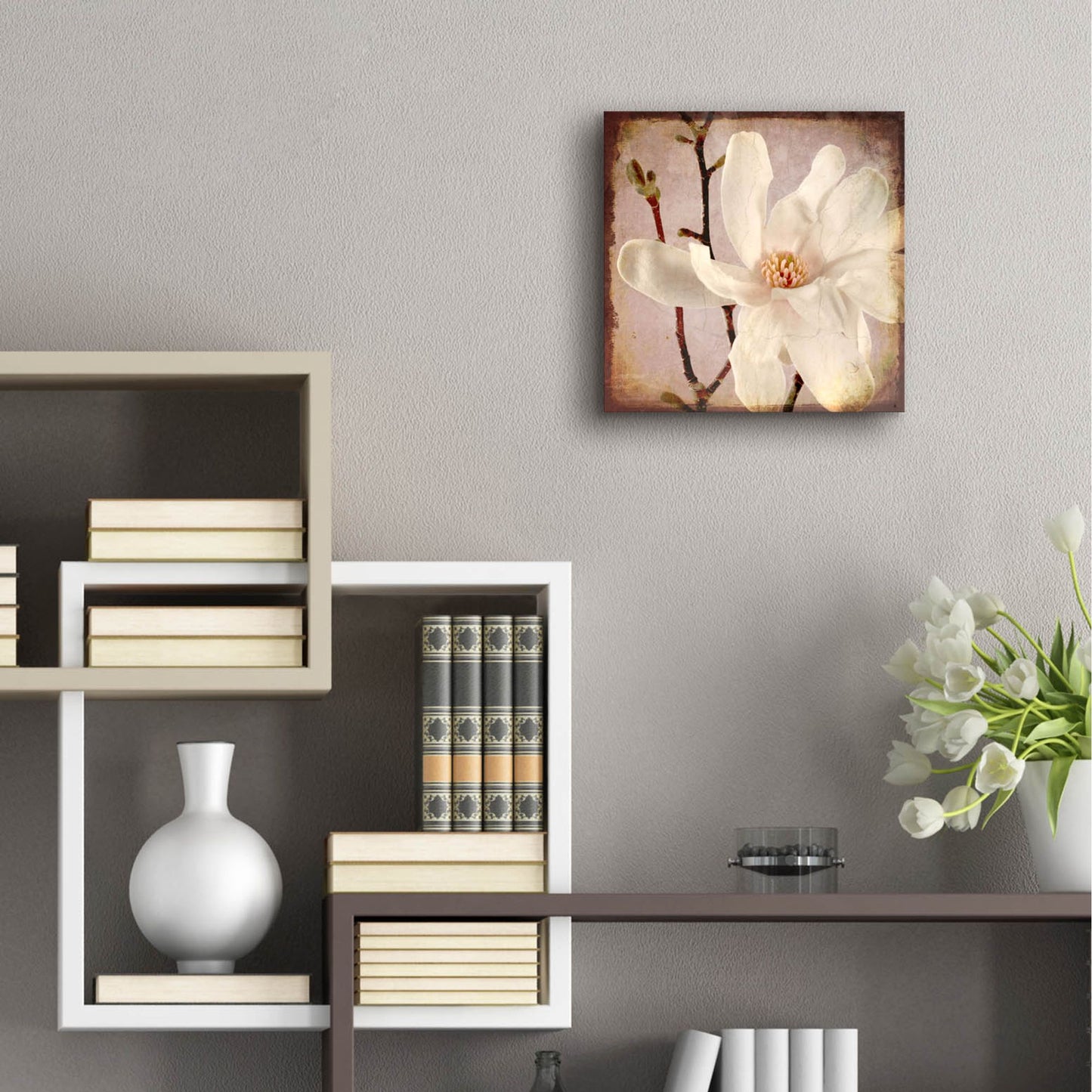 Epic Art 'Paper Magnolia Closeup' by Lightbox Journal, Acrylic Glass Wall Art,12x12