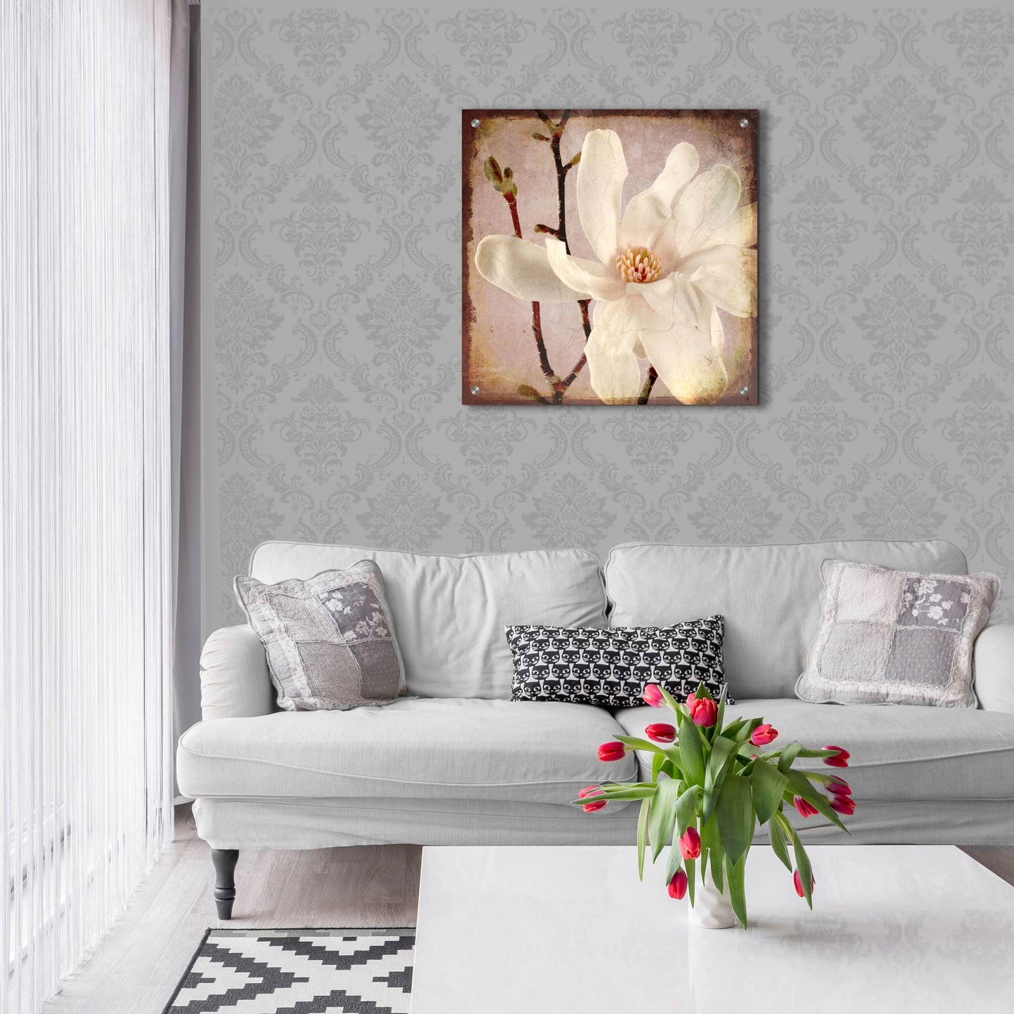 Epic Art 'Paper Magnolia Closeup' by Lightbox Journal, Acrylic Glass Wall Art,24x24