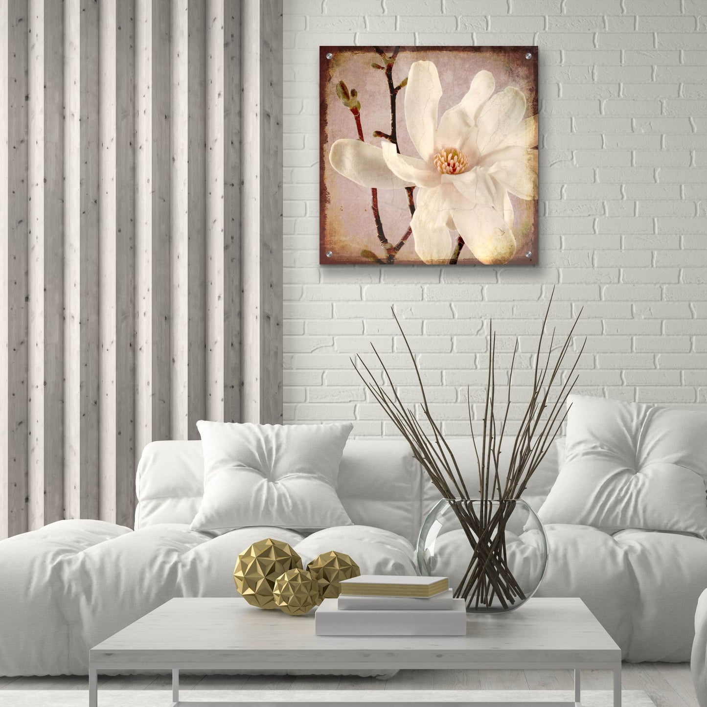 Epic Art 'Paper Magnolia Closeup' by Lightbox Journal, Acrylic Glass Wall Art,24x24