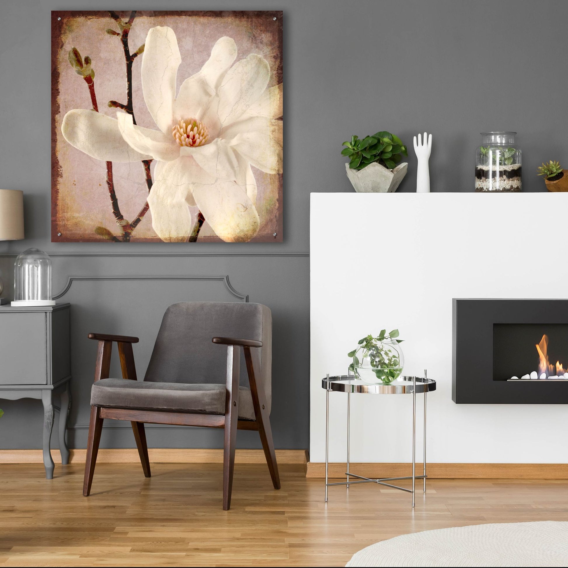 Epic Art 'Paper Magnolia Closeup' by Lightbox Journal, Acrylic Glass Wall Art,36x36