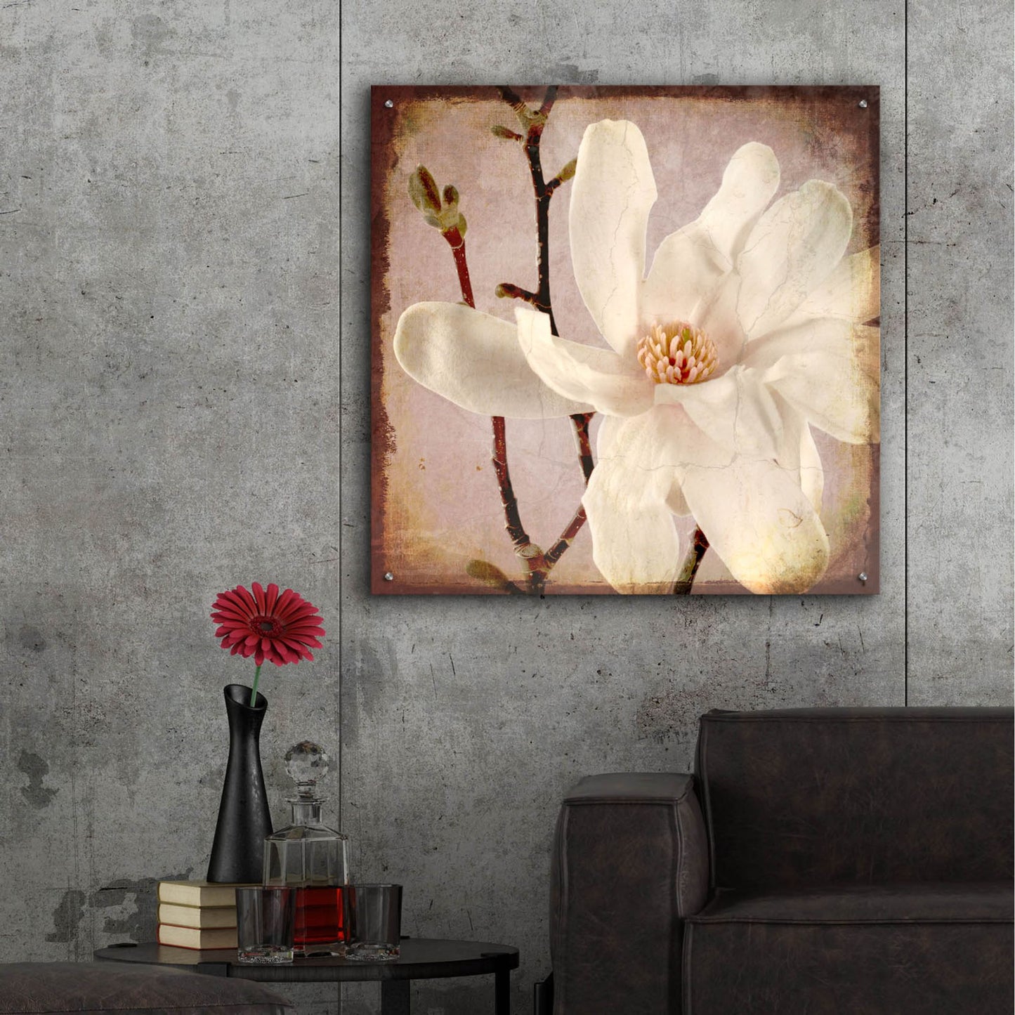 Epic Art 'Paper Magnolia Closeup' by Lightbox Journal, Acrylic Glass Wall Art,36x36