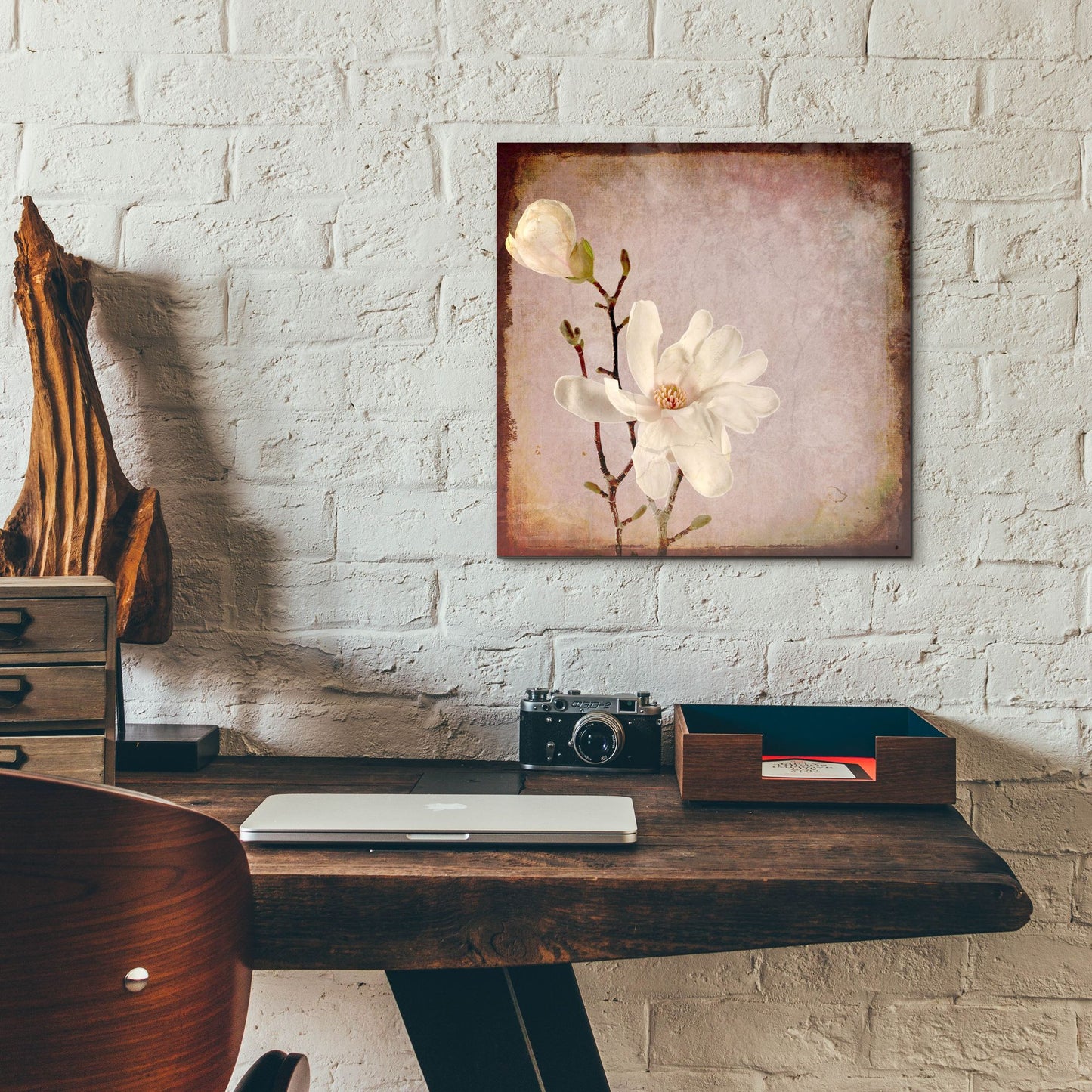 Epic Art 'Paper Magnolia Duo' by Lightbox Journal, Acrylic Glass Wall Art,12x12