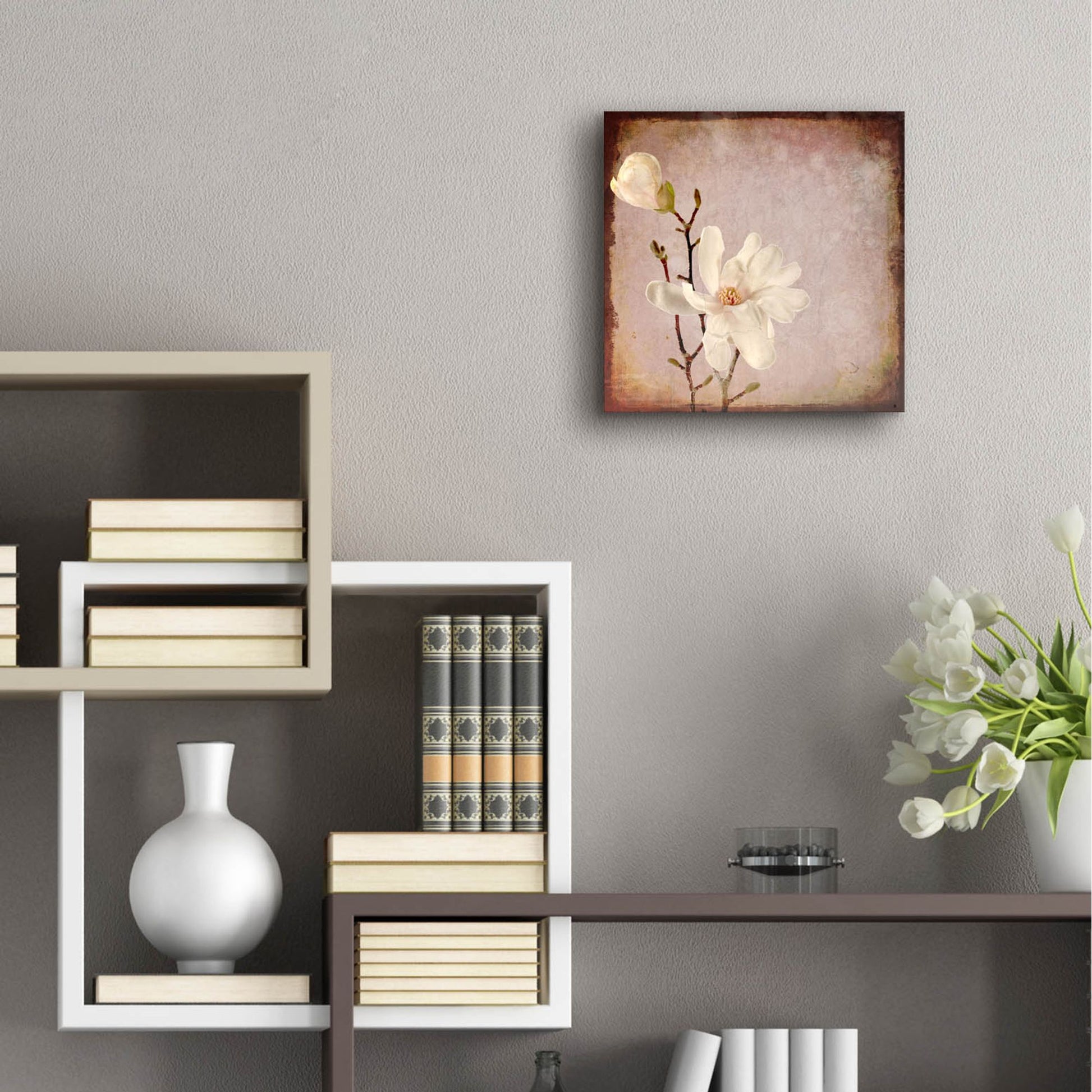 Epic Art 'Paper Magnolia Duo' by Lightbox Journal, Acrylic Glass Wall Art,12x12