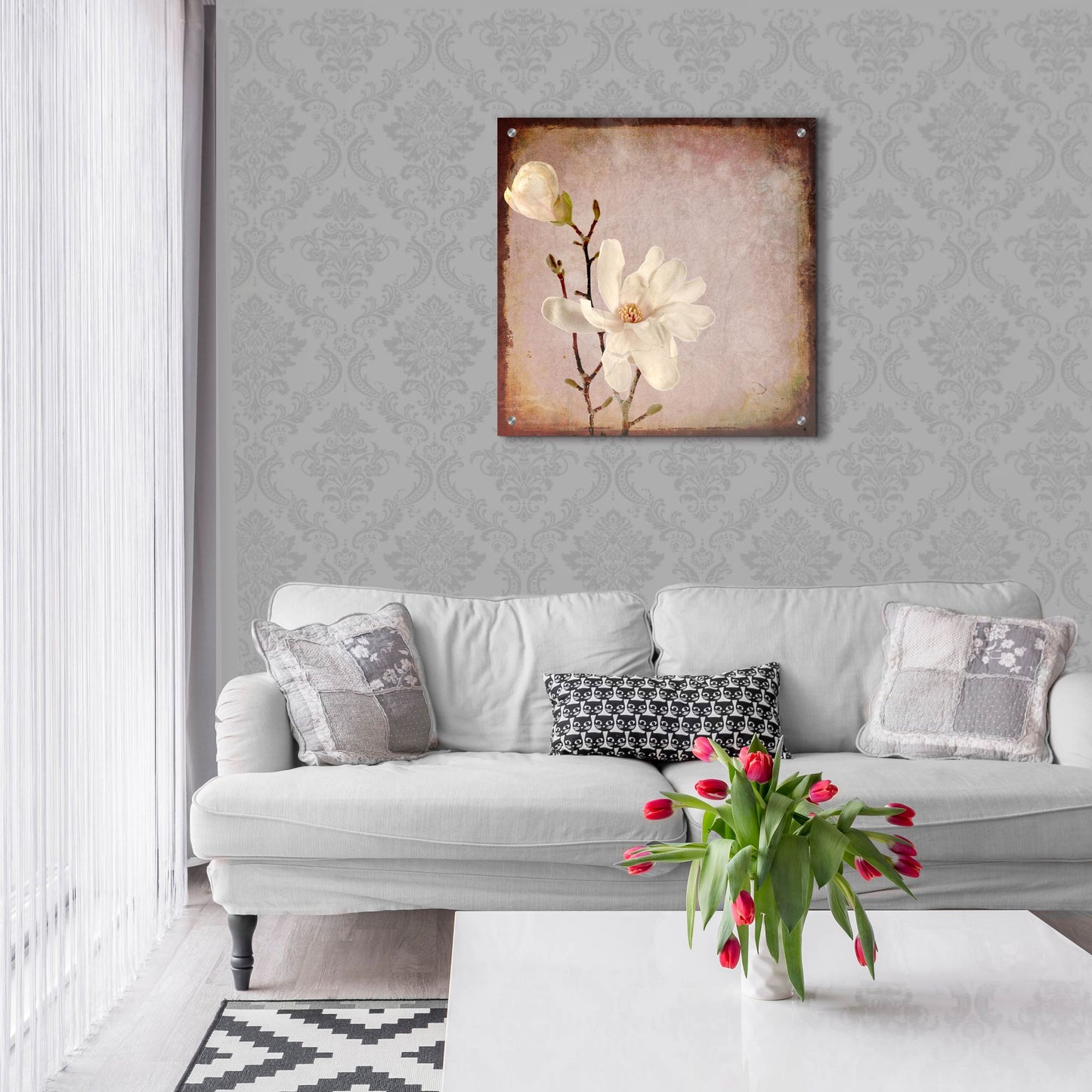 Epic Art 'Paper Magnolia Duo' by Lightbox Journal, Acrylic Glass Wall Art,24x24