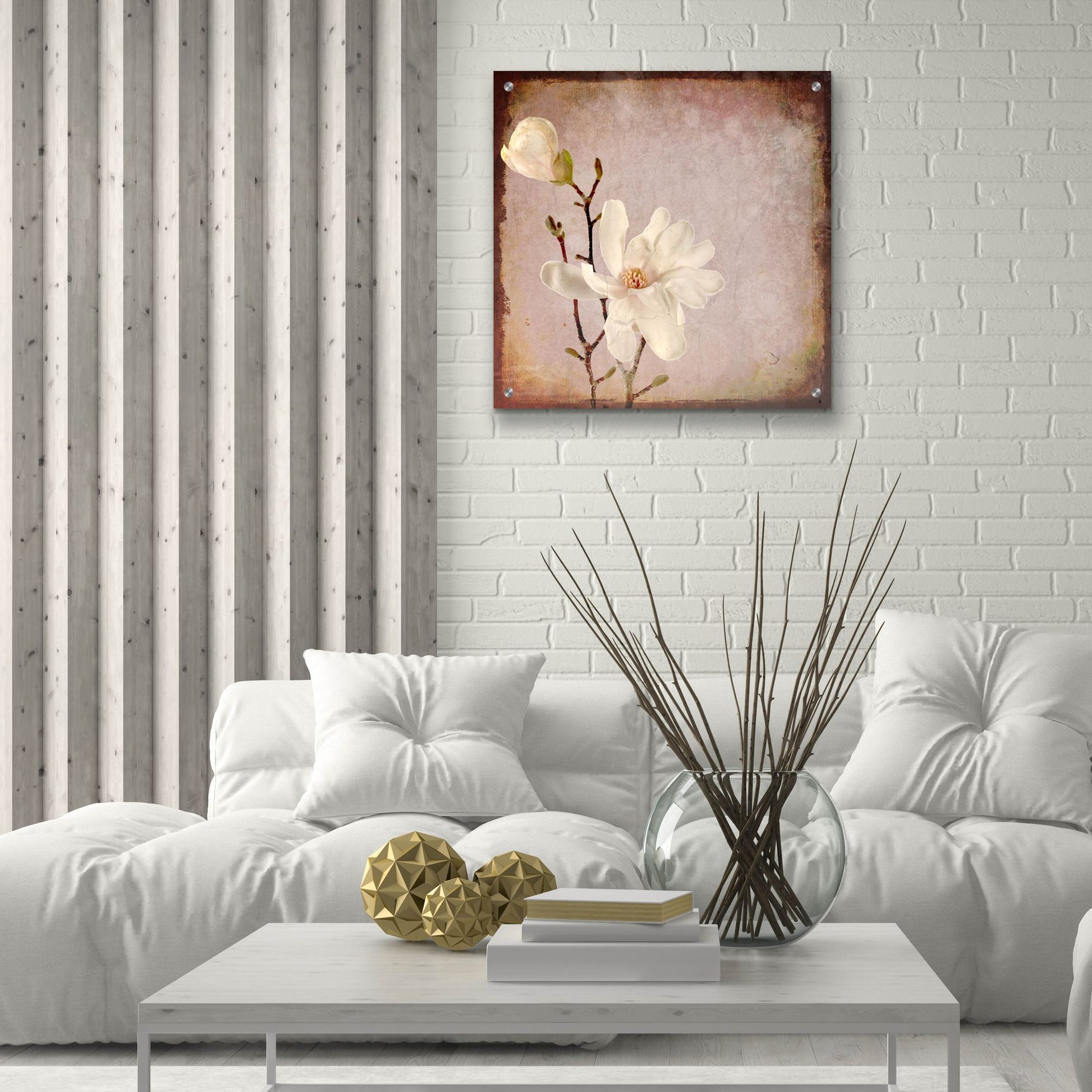 Epic Art 'Paper Magnolia Duo' by Lightbox Journal, Acrylic Glass Wall Art,24x24