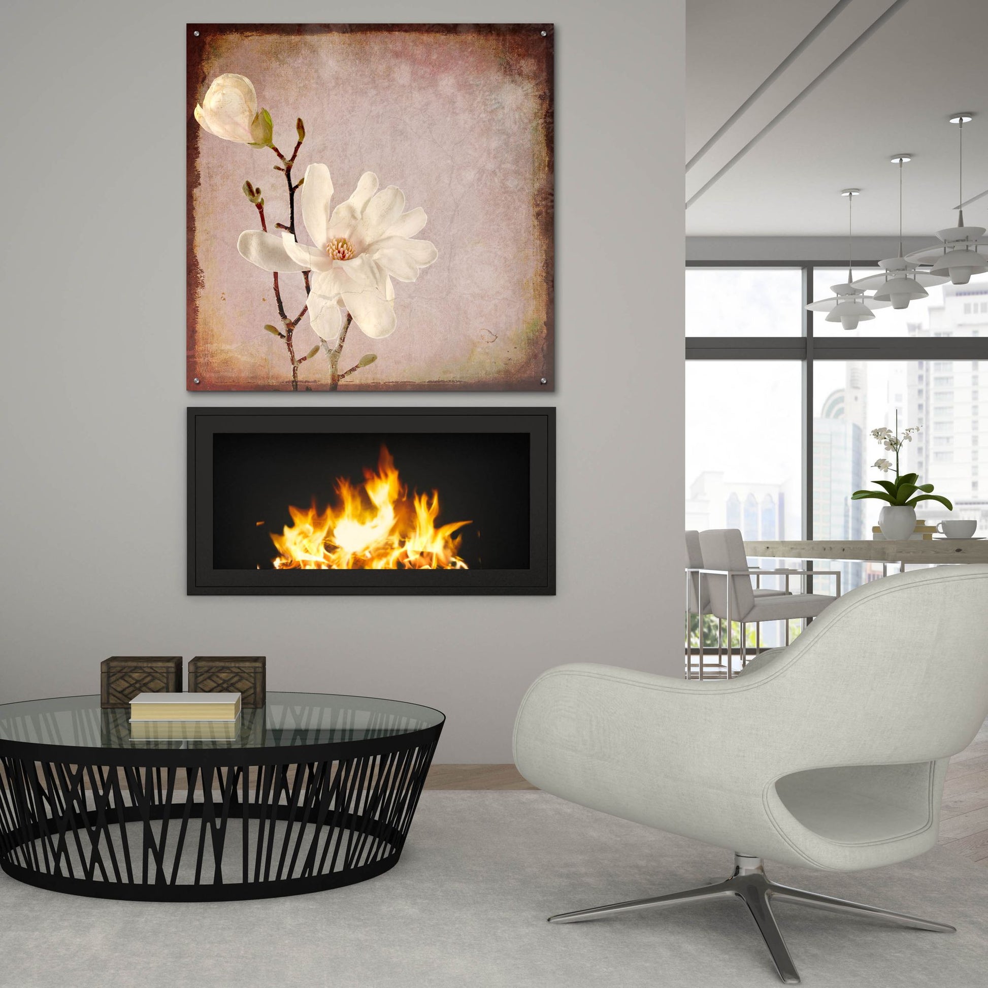 Epic Art 'Paper Magnolia Duo' by Lightbox Journal, Acrylic Glass Wall Art,36x36