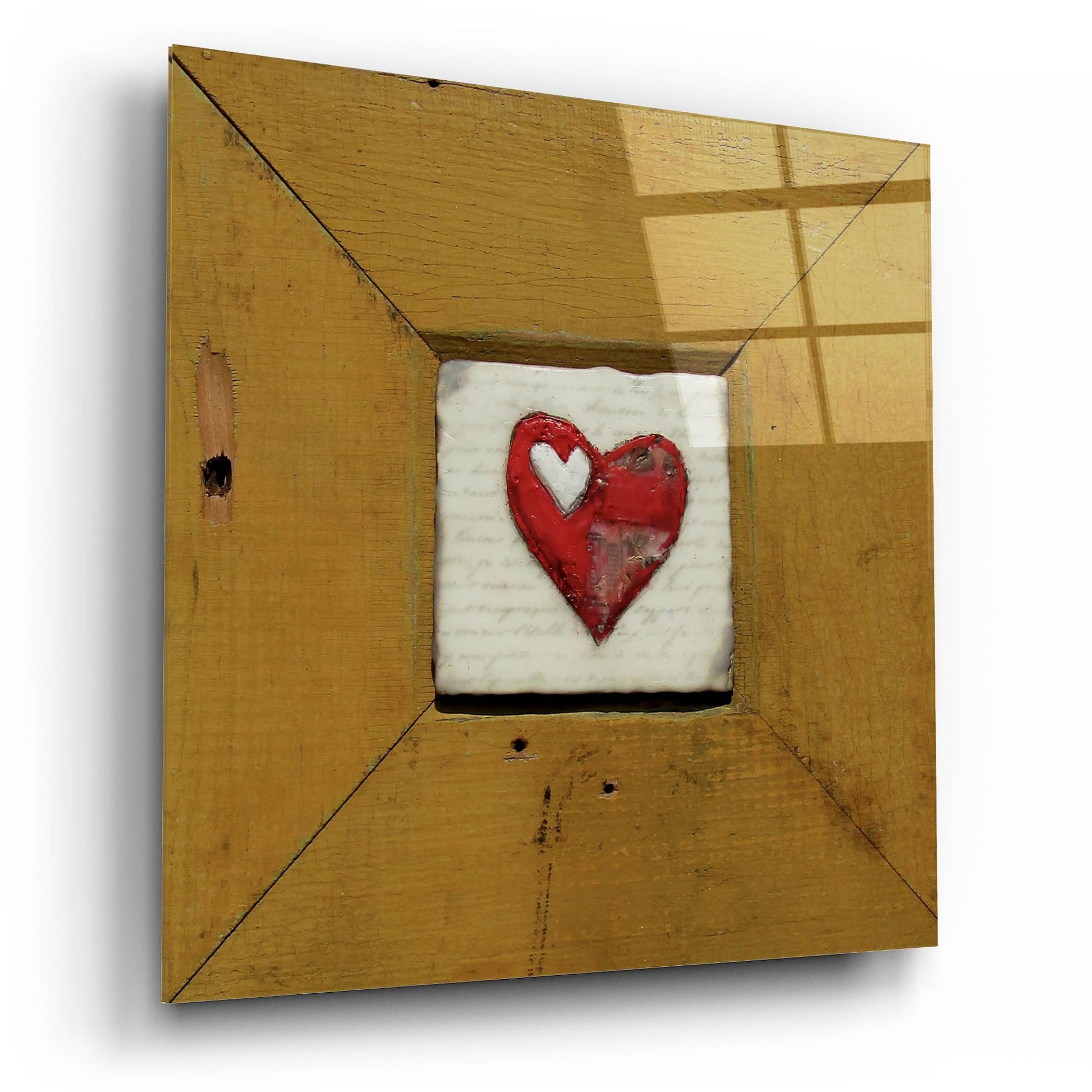 Epic Art 'Hearts Deisre Gold' by LovIsArt, Acrylic Glass Wall Art,12x12