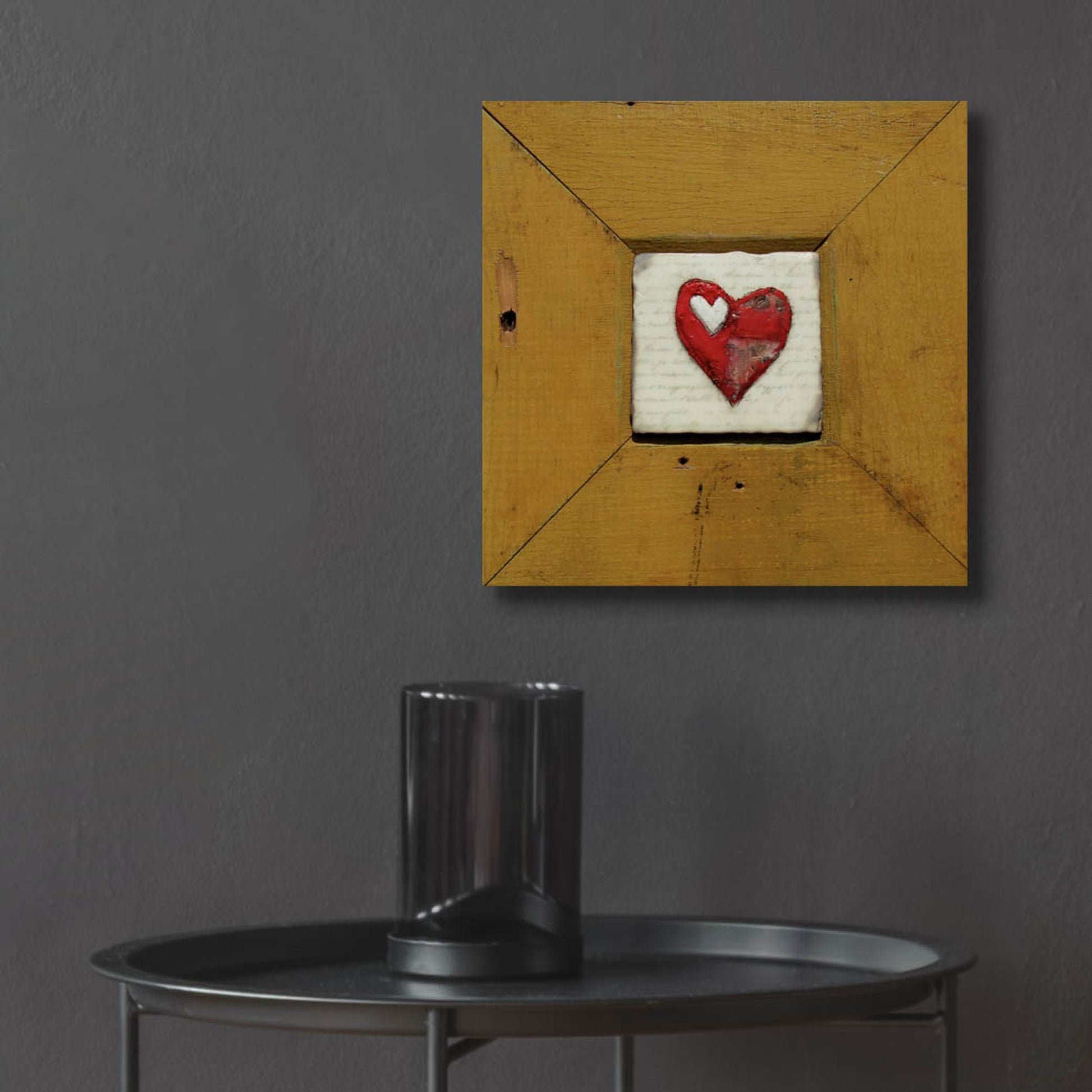 Epic Art 'Hearts Deisre Gold' by LovIsArt, Acrylic Glass Wall Art,12x12