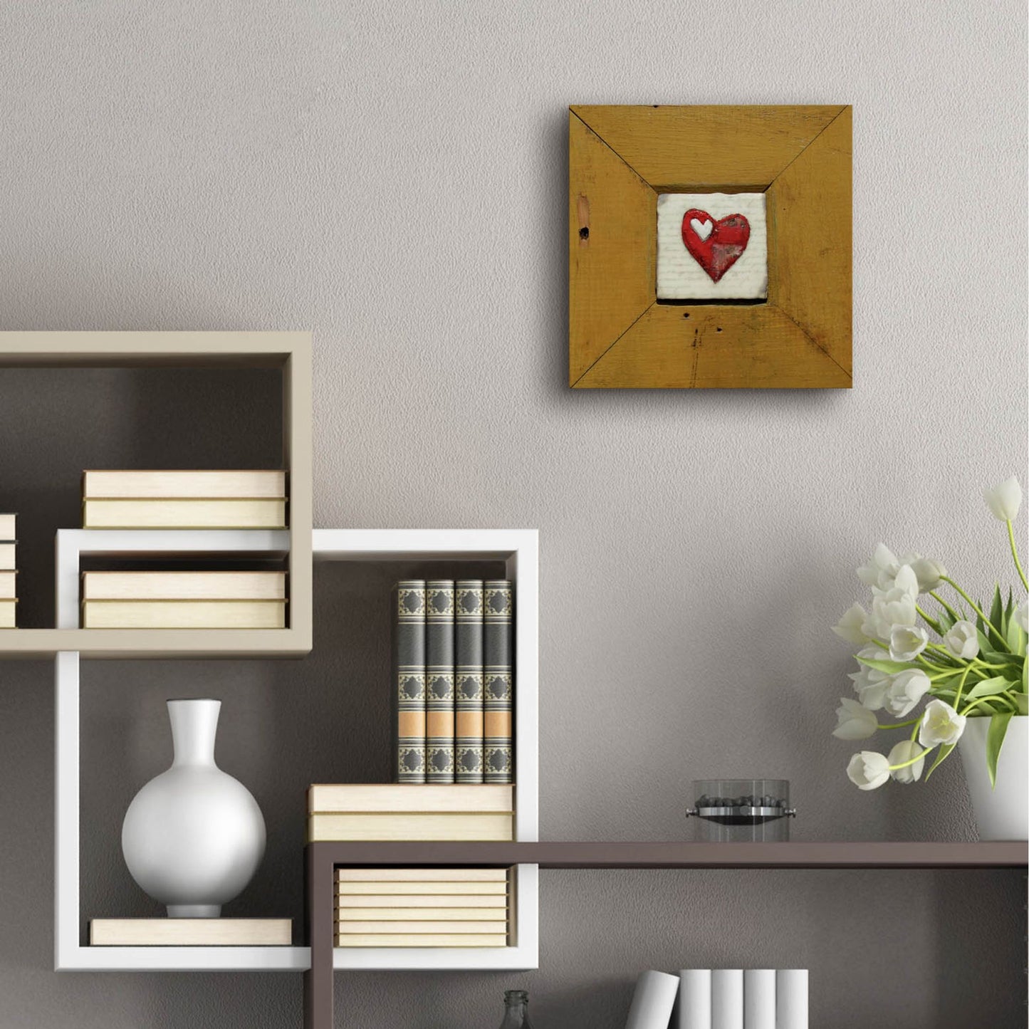 Epic Art 'Hearts Deisre Gold' by LovIsArt, Acrylic Glass Wall Art,12x12