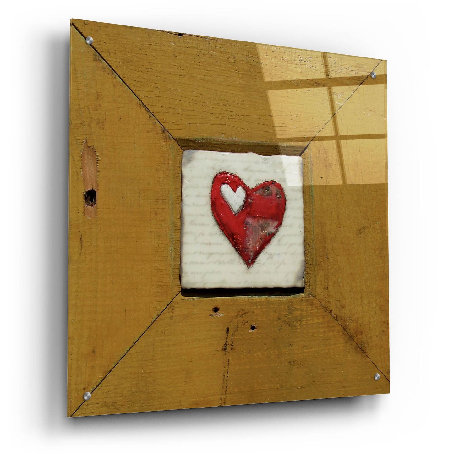 Epic Art 'Hearts Deisre Gold' by LovIsArt, Acrylic Glass Wall Art,24x24