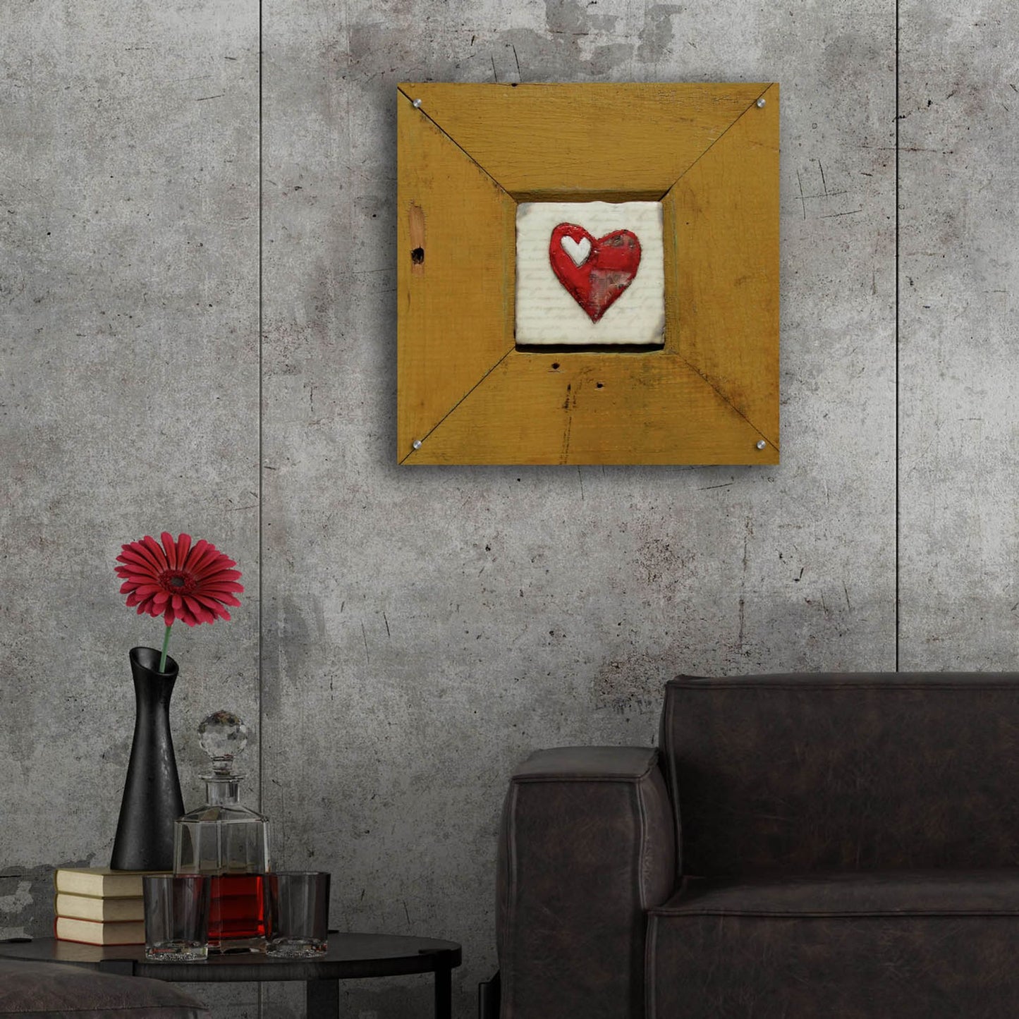 Epic Art 'Hearts Deisre Gold' by LovIsArt, Acrylic Glass Wall Art,24x24