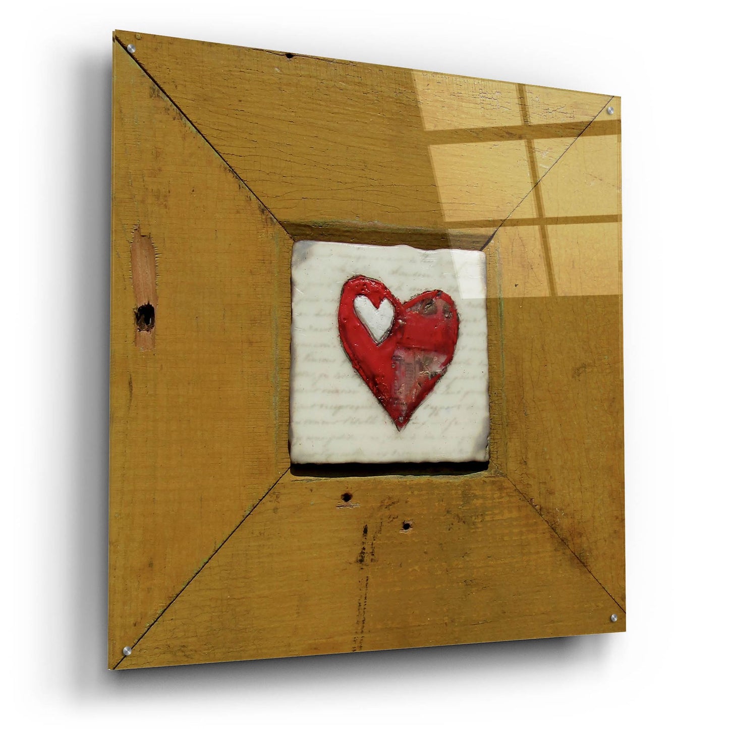 Epic Art 'Hearts Deisre Gold' by LovIsArt, Acrylic Glass Wall Art,36x36