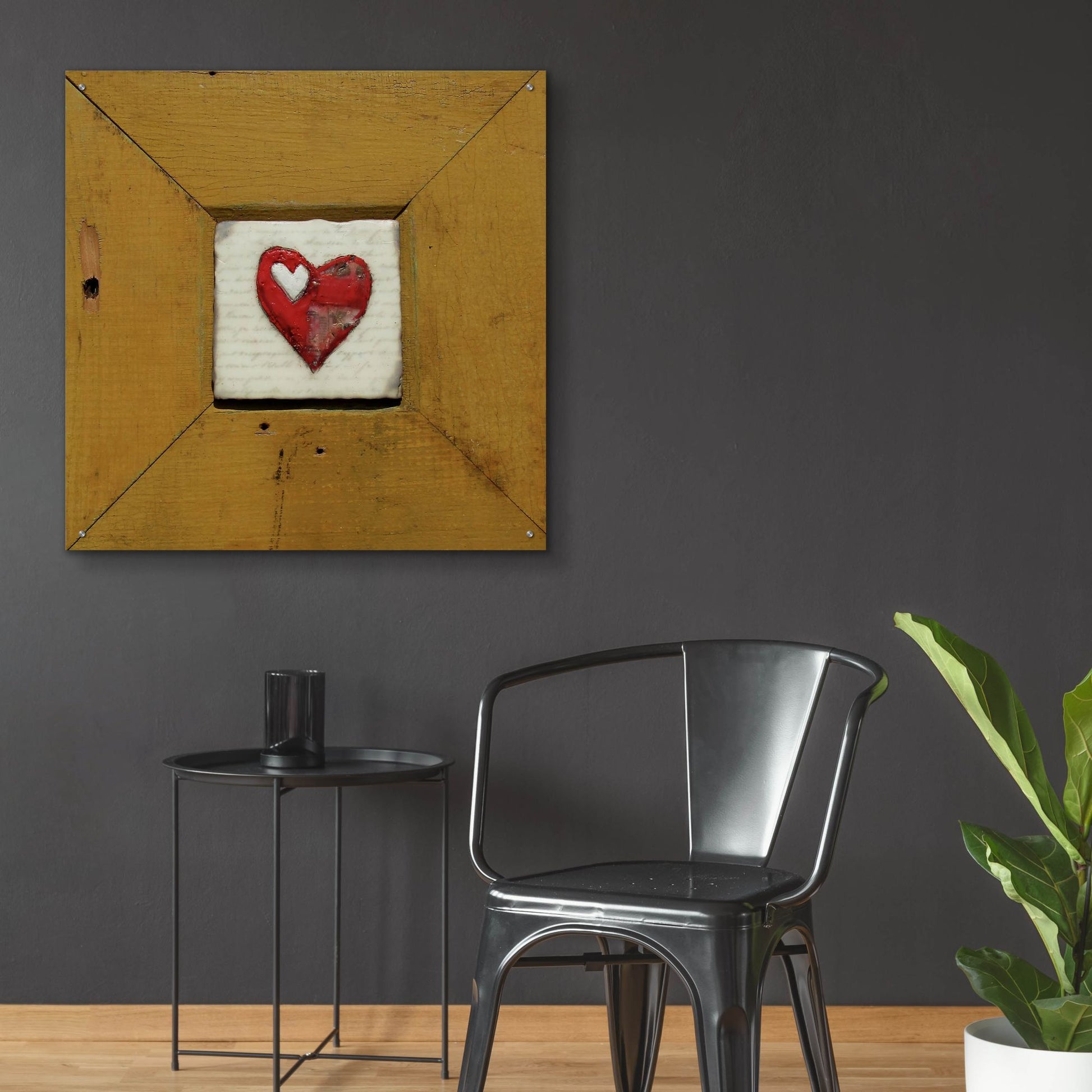 Epic Art 'Hearts Deisre Gold' by LovIsArt, Acrylic Glass Wall Art,36x36