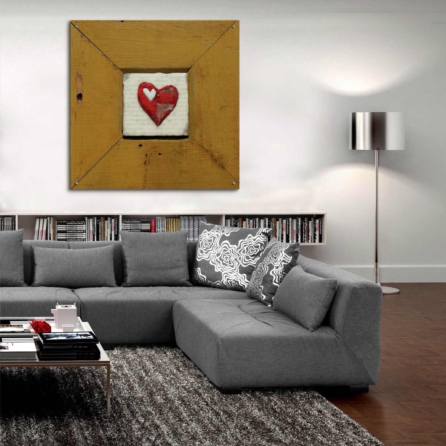 Epic Art 'Hearts Deisre Gold' by LovIsArt, Acrylic Glass Wall Art,36x36