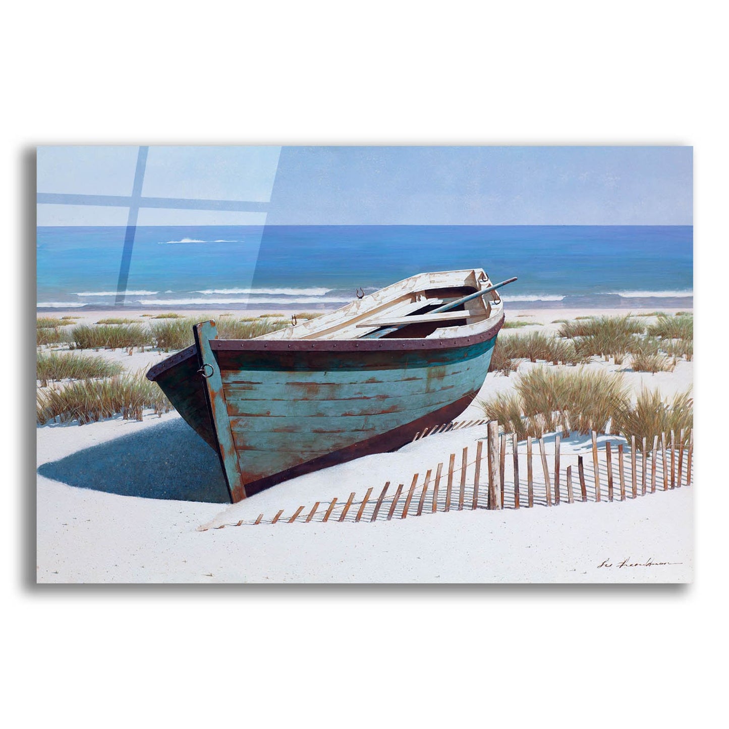 Epic Art 'Blue Boat on Beach' by Zhen-Huan Lu, Acrylic Glass Wall Art