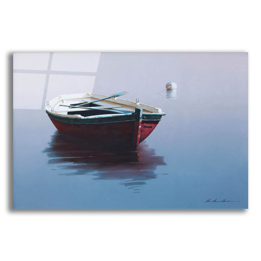 Epic Art 'Lonely Boat in Red' by Zhen-Huan Lu, Acrylic Glass Wall Art