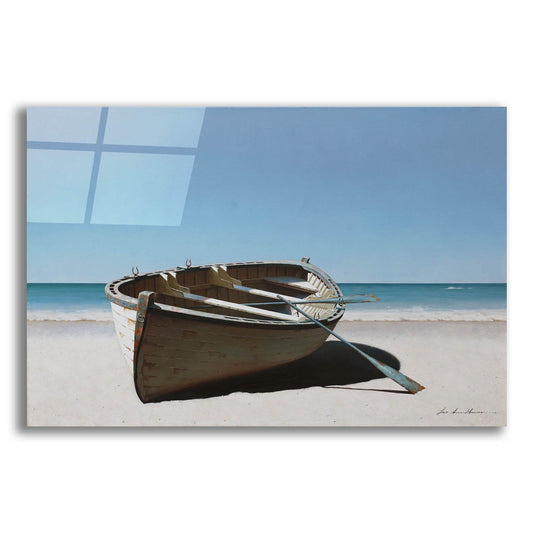 Epic Art 'Lonely Boat on Beach' by Zhen-Huan Lu, Acrylic Glass Wall Art
