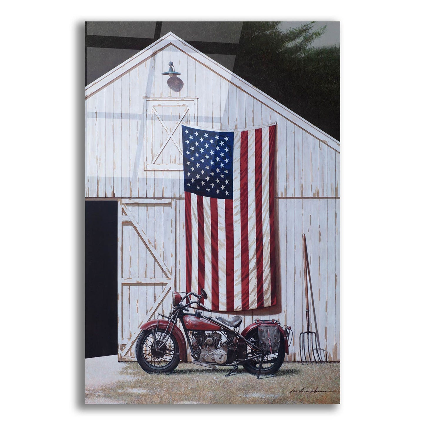 Epic Art 'Motorcycle Barn' by Zhen-Huan Lu, Acrylic Glass Wall Art